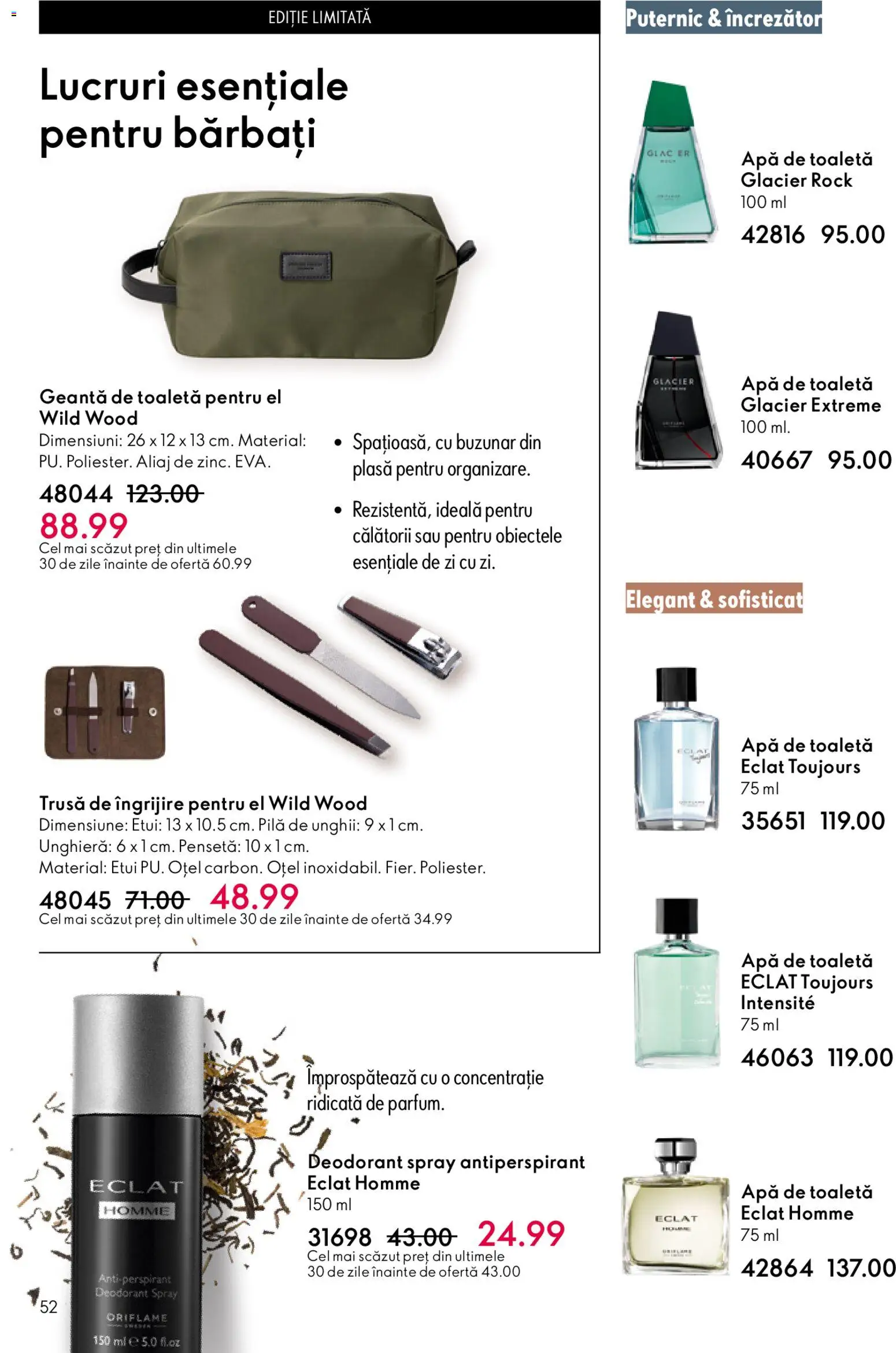 Noul catalog Oriflame – valabil de la 03.12.2025 | Pagină: 52 | Produse: Geantă, Apă de toaletă, Deodorant, Apă