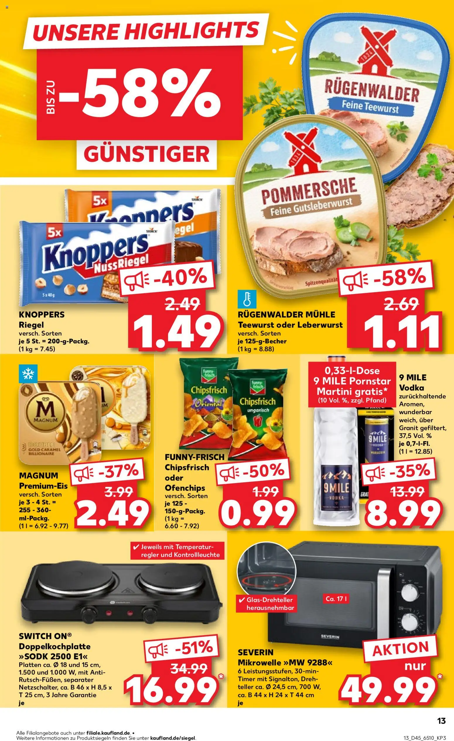Kaufland prospekt Köln	 – gültig ab 06.11.2025 | Seite: 13 | Produkte: Martini, Mikrowelle, Knoppers, Chips