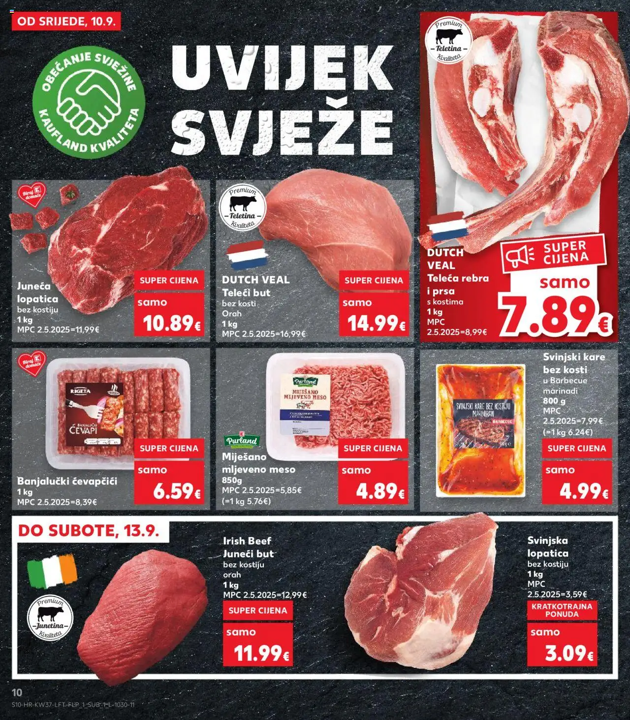 Kaufland katalog | vrijedi od 10.09.2025 | Stranica: 10 | Proizvodi: Svinjski kare, Teletina, Mljeveno meso, Orah