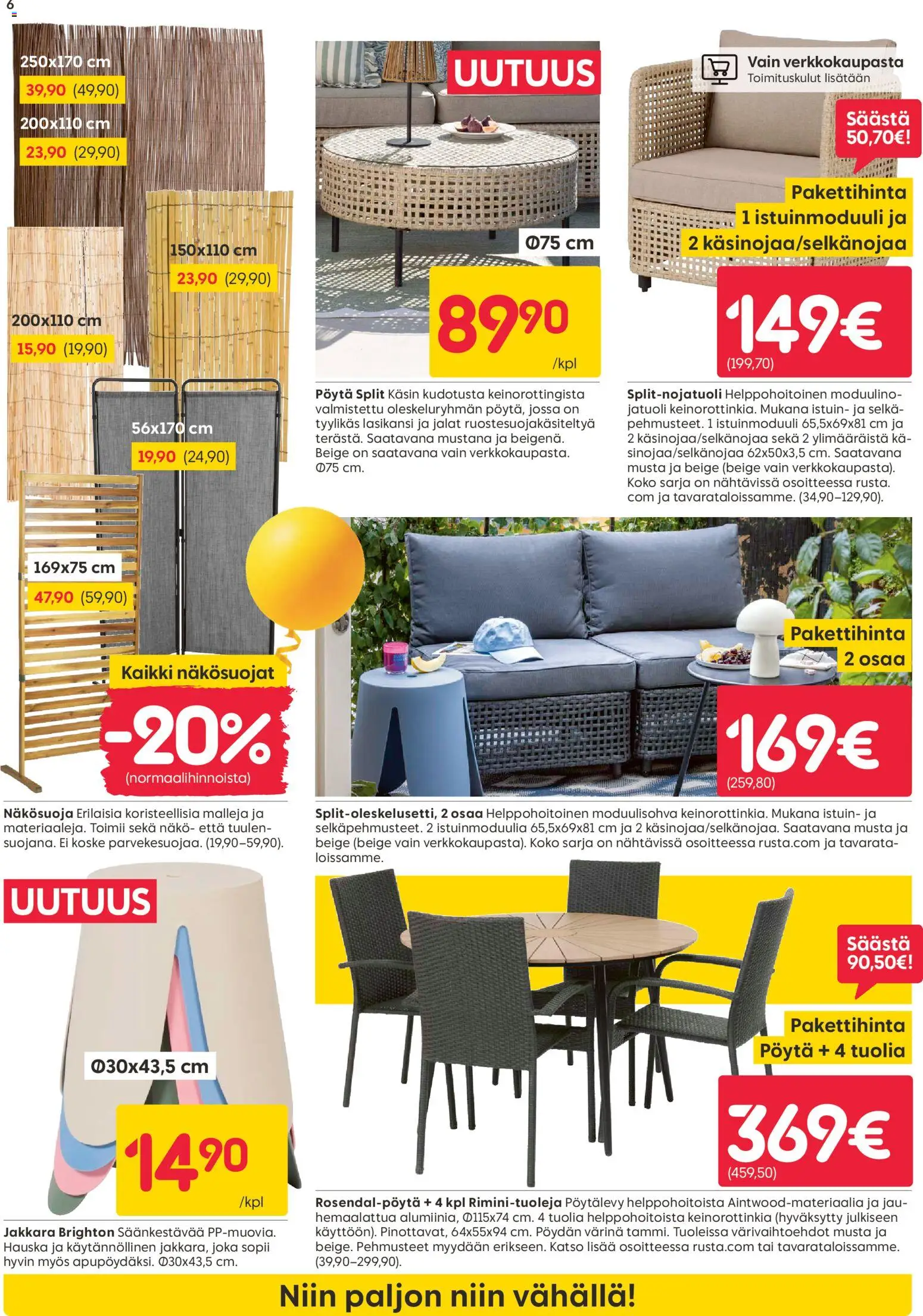 Rusta tarjoukset – voimassa 13.04.2026 alkaen | Sivu: 6 | Tuotteet: Jakkara, Pöytä