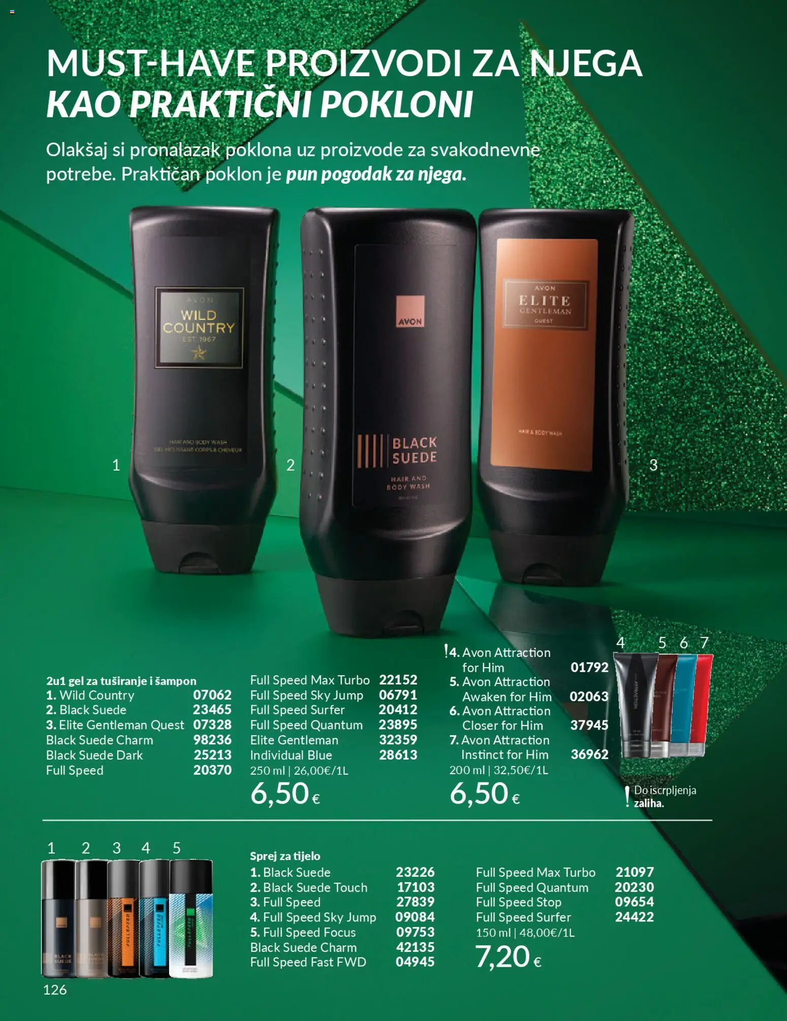 Avon katalog | vrijedi od 01.12.2025 | Stranica: 130 | Proizvodi: Sprej za tijelo, Šampon, Gel za tuširanje