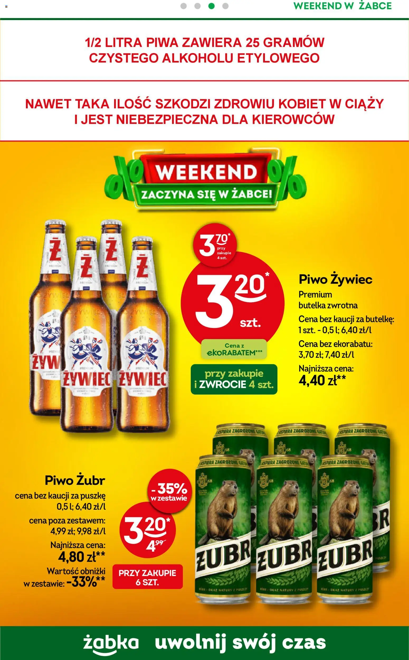 Żabka Gazetka - Weekendowe promocje od 28.11.2025 | Strona: 4 | Produkty: Piwo żubr, Piwo