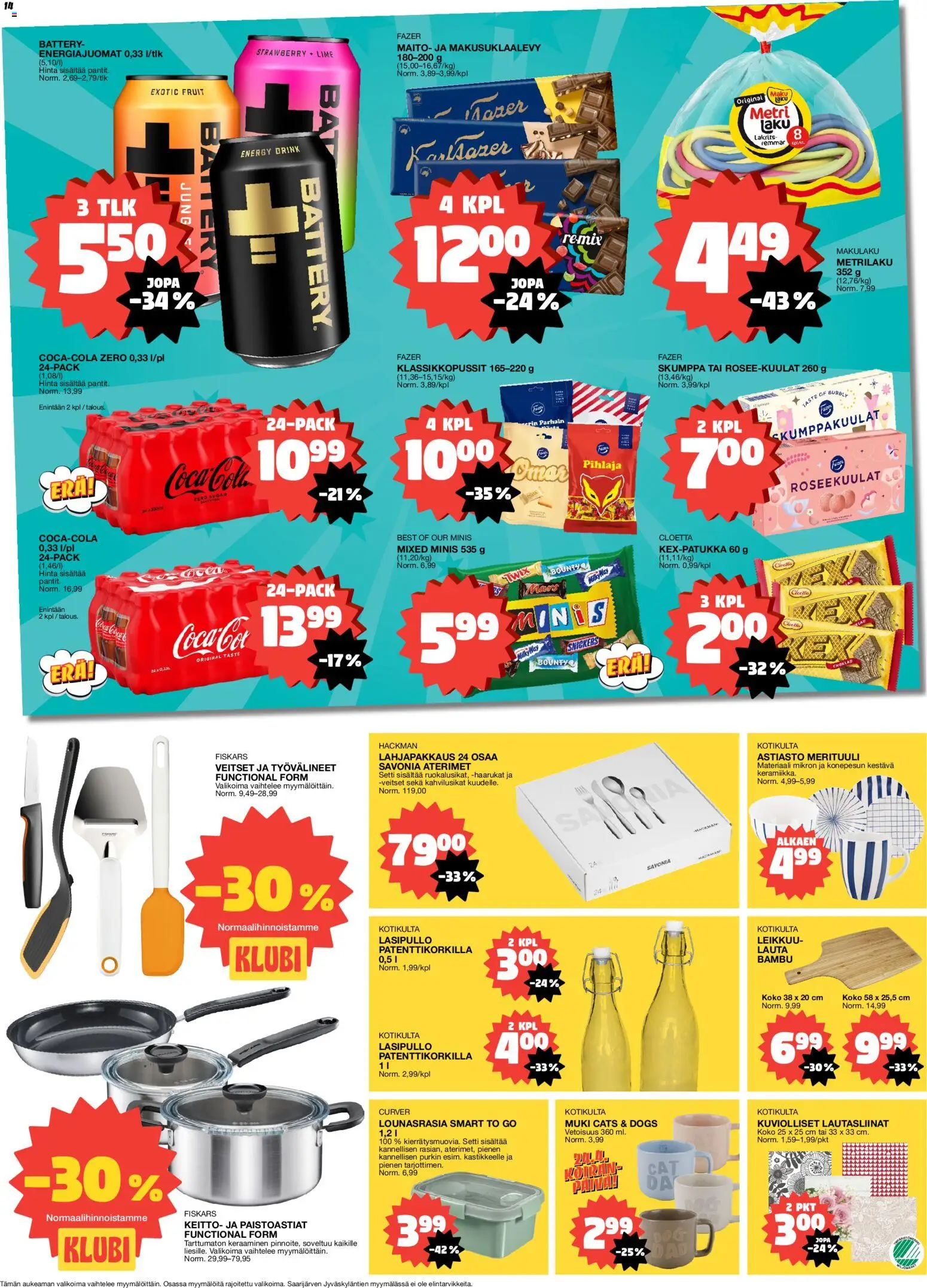 Tokmanni tarjoukset – voimassa 20.04.2026 alkaen | Sivu: 14 | Tuotteet: Muki, Keitto, Maito, Lautasliinat