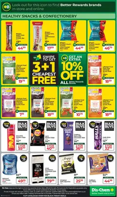 Dis-Chem specials catalogue – valid from 18.11.2025 | Page: 34 | Products: Oats, Chocolate, Peanuts, Fruit