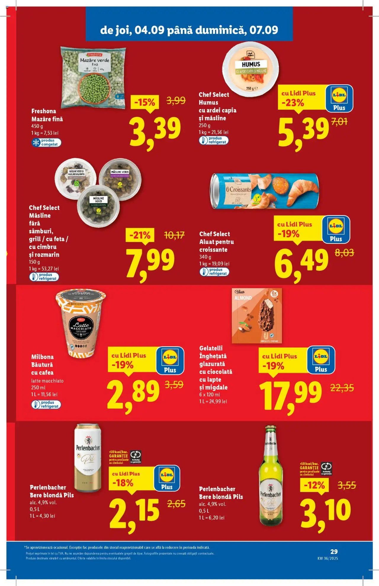 Catalog Lidl – valabil de la 01.09.2025 | Pagină: 29 | Produse: Mazăre, Măsline, Aluat, Ciocolată