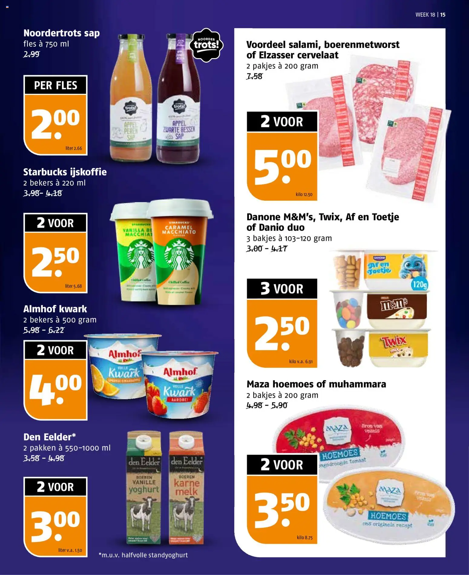 {H1} | Pagina: 15 | Producten: Melk, Kwark, Appel, Ijskoffie
