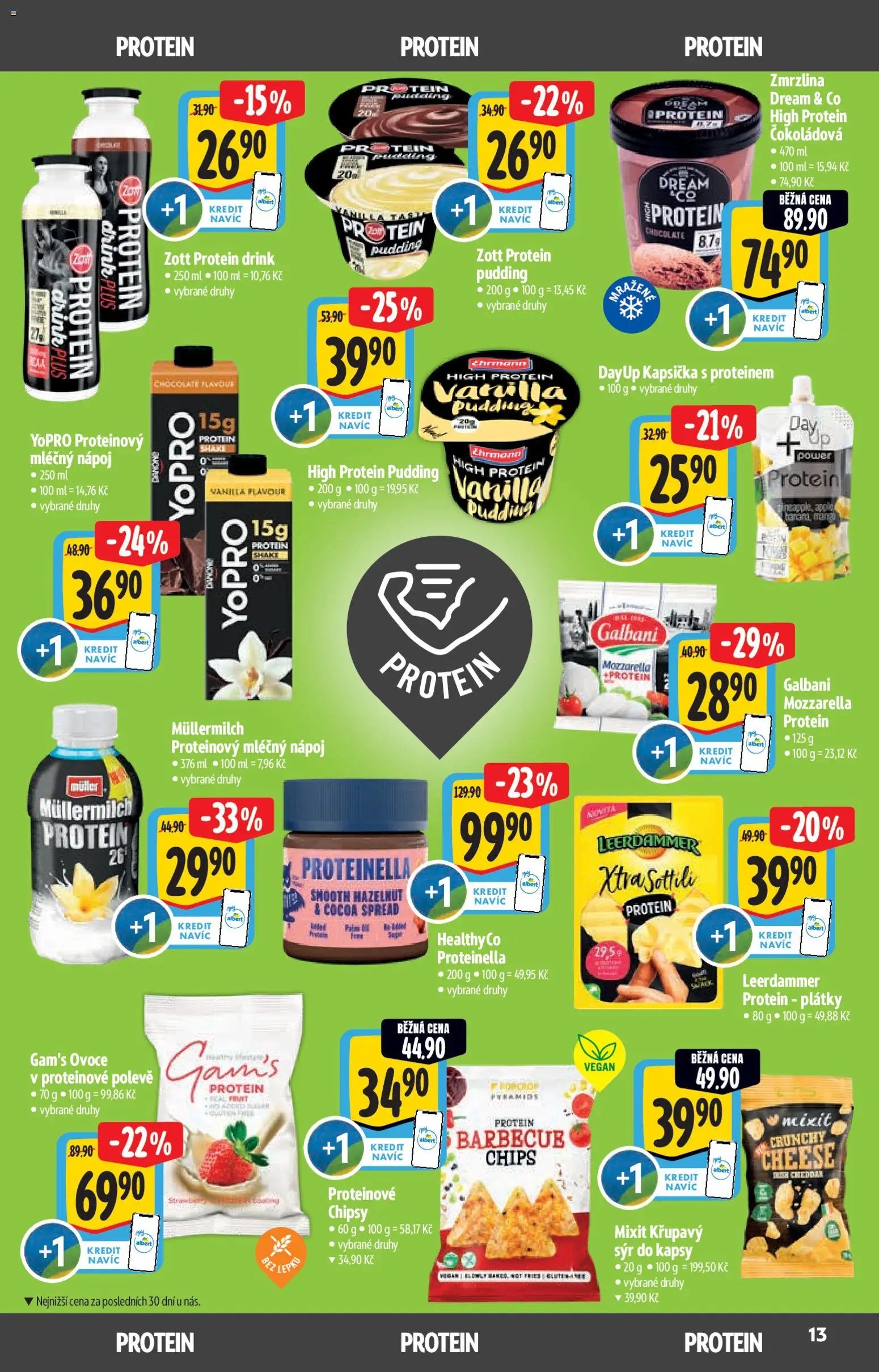 Albert katalog - Hypermarket od 14.01.2026 | Strana: 13 | Produkty: Vegan, Leerdammer, Protein pudding, Protein