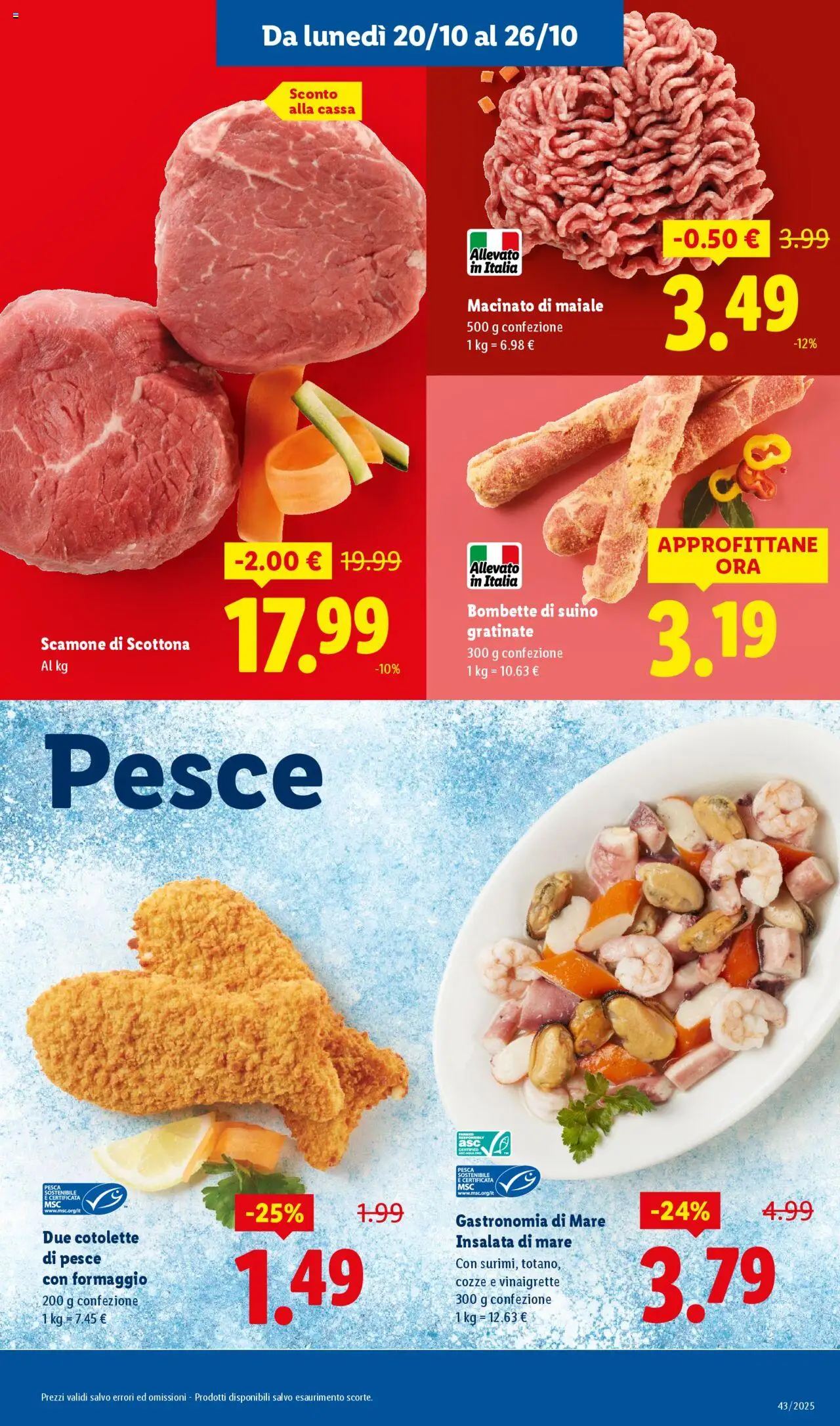 Volantino Lidl del 20.10.2025 | Pagina: 5 | Prodotti: Pesce, Cozze, Formaggio, Pesca