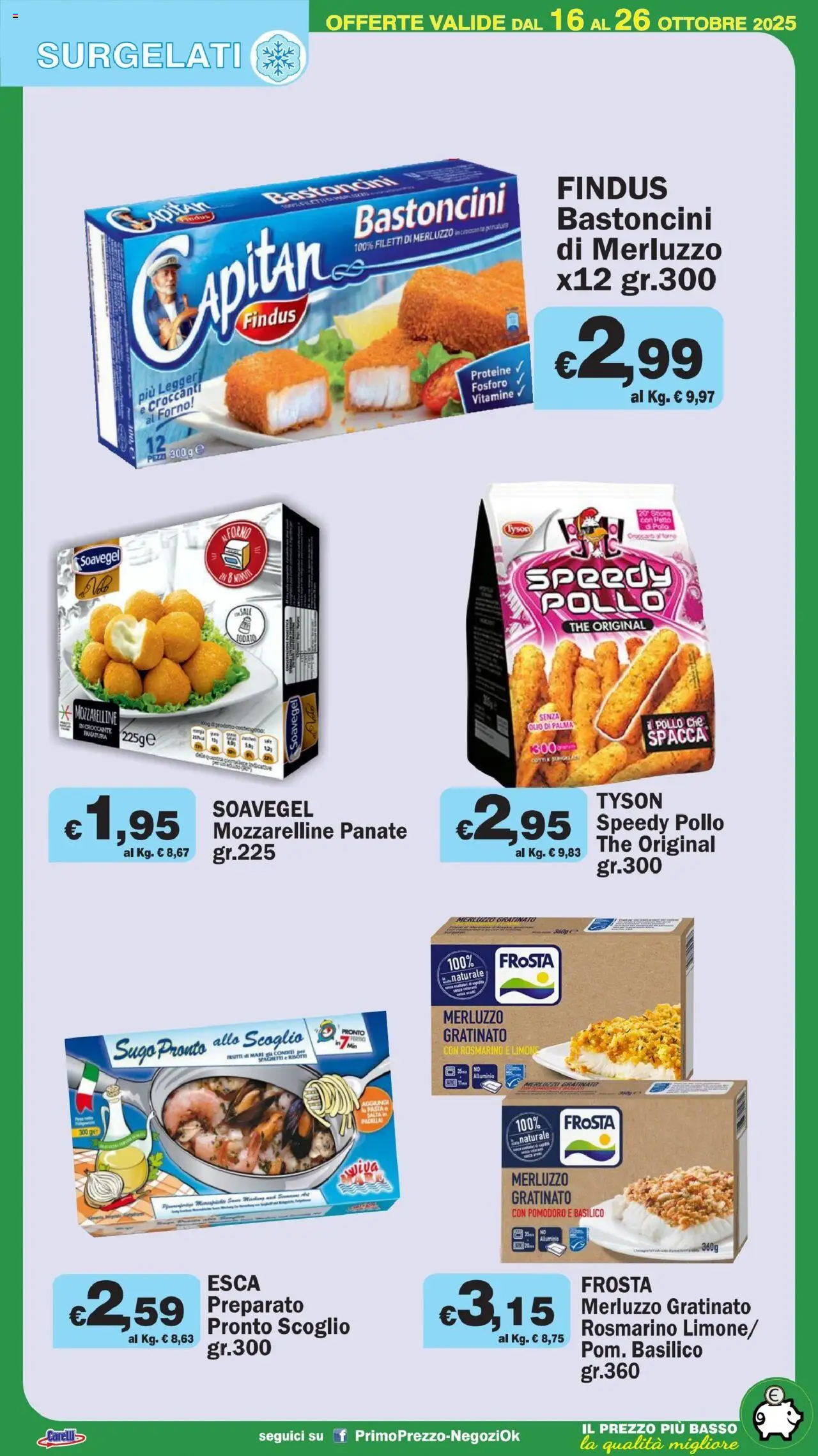 Volantino Primo Prezzo del 16.10.2025 | Pagina: 35 | Prodotti: Pasta, Basilico, Forno, Sugo