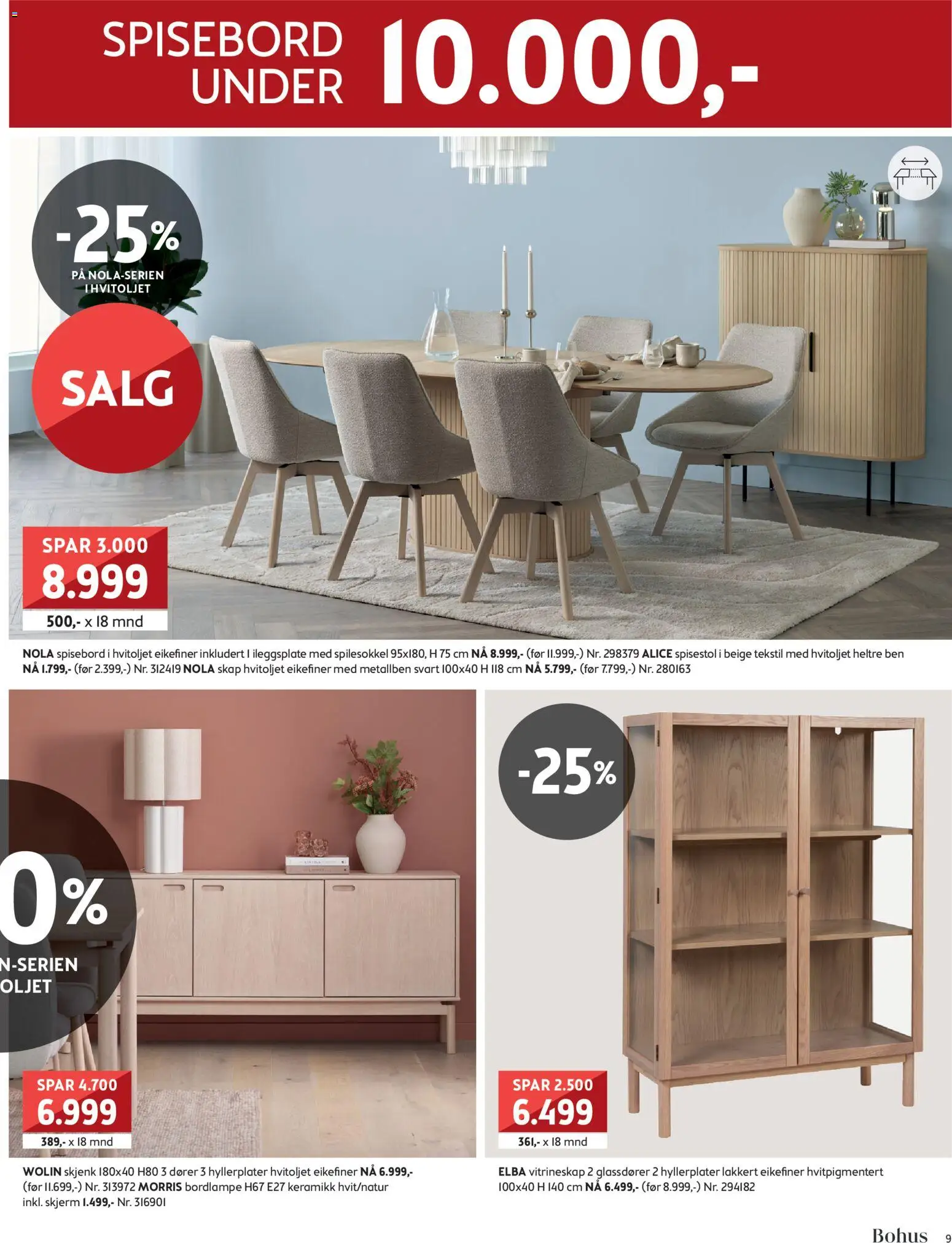 {H1} | Side: 9 | Produkter: Skjerm, Spisestol, Vitrineskap, Jeux