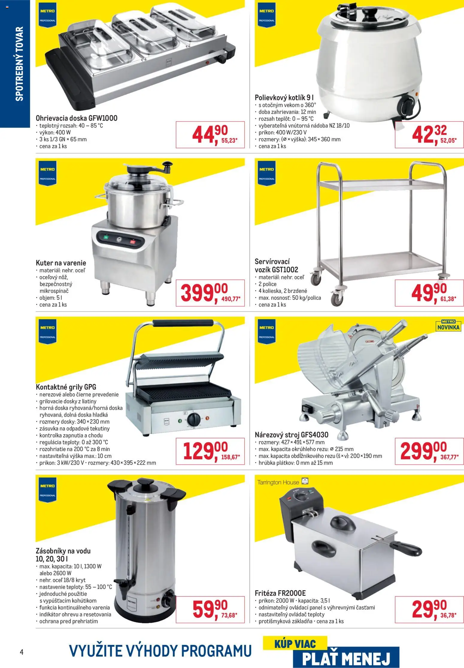 Nové Metro akcie – leták je platný od 02.01.2026 | Strana: 4 | Produkty: Fritéza, Police, Zásuvka