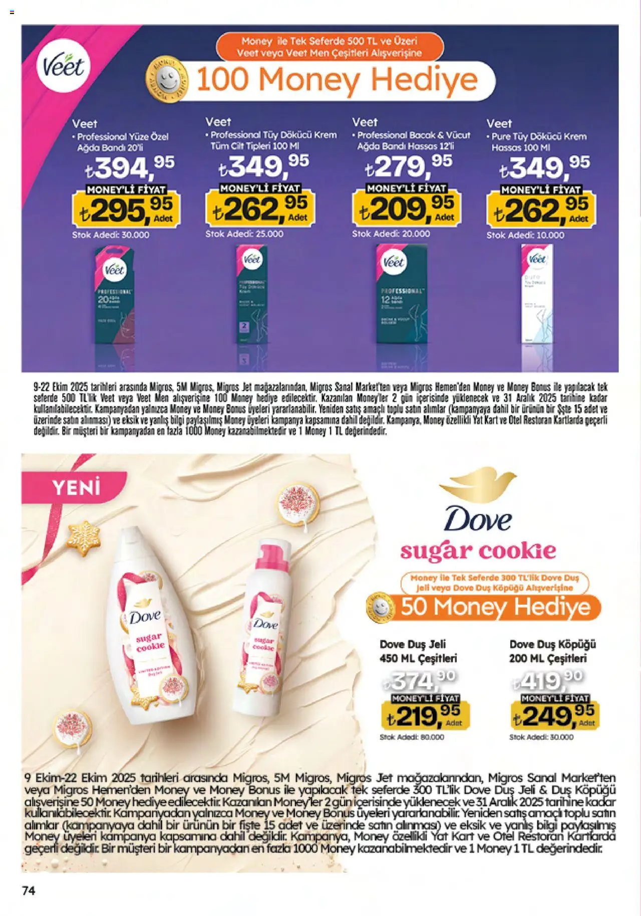Migros Katalog - Migroskop - 09.10.2025 tarihinden itibaren geçerlidir | Sayfa: 74 | Ürünler: Duş, Krem, Duş jeli, Tüy dökücü krem