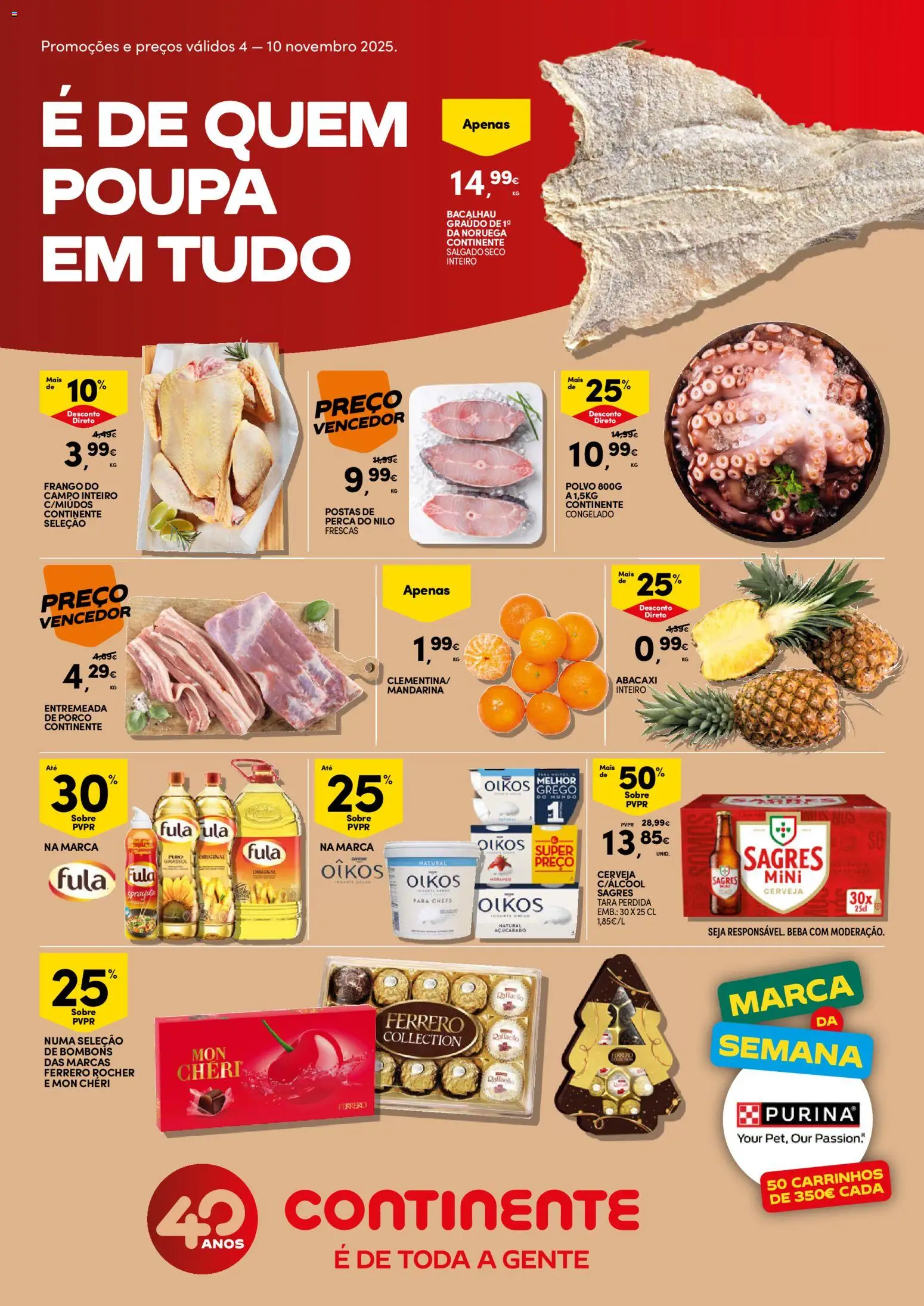 Continente folheto │ válido de 04.11.2025 | Página: 1 | Produtos: Polvo, Chocolates, Iogurte, Óleo