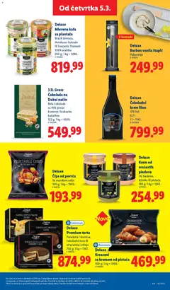 Deluxe Mlevena kafa sa plantaža, Brazil Ventura, Honduras Soleado ili Tanzania Thamani 100% arabika 250 g - pregled Lidl kataloga - važi od 05.03.2026 | Strana: 43
