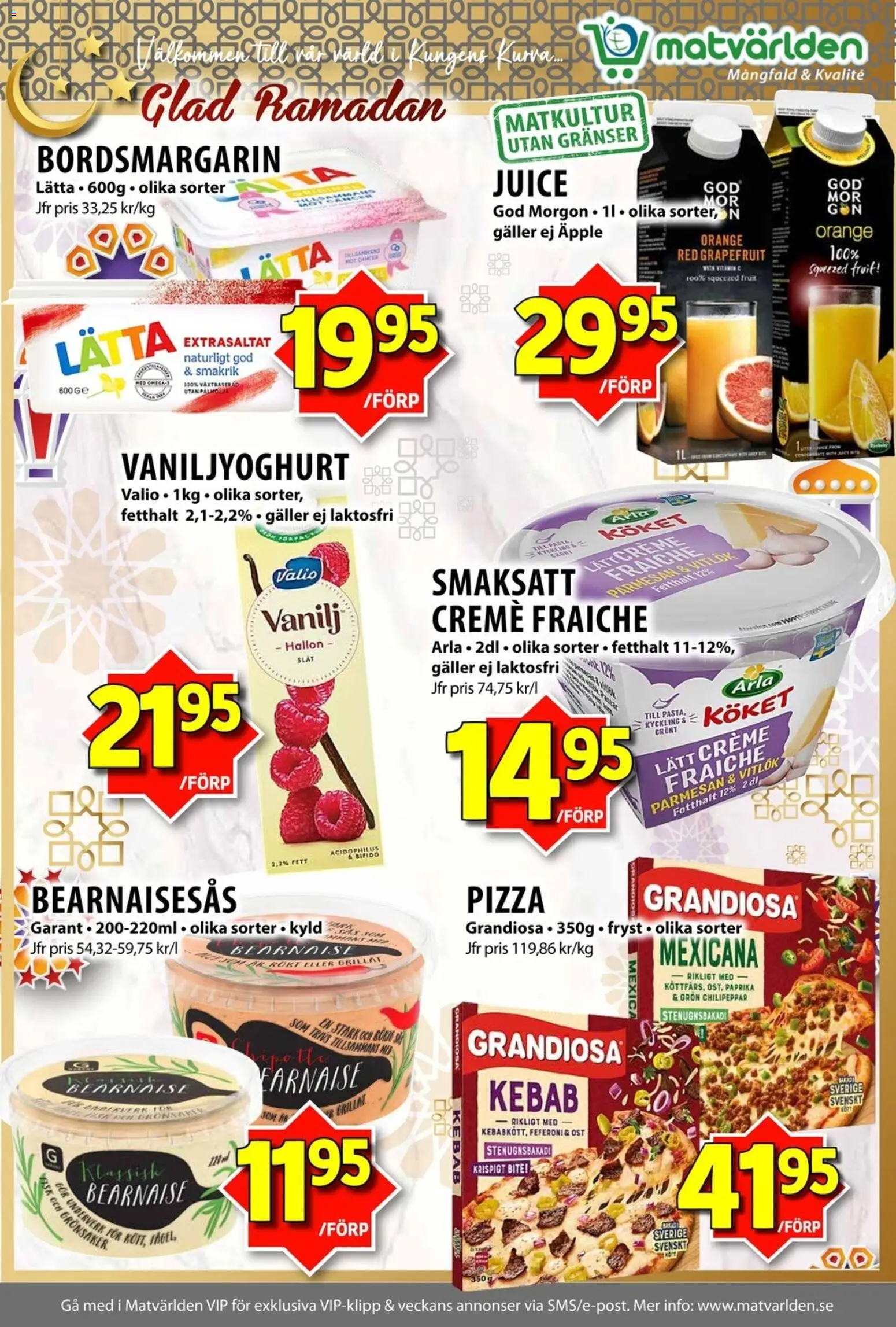 Matvärlden reklamblad aktuell från 02.03.2026 | Sida: 5 | Produkter: Creme fraiche, Ost, Juice, Hallon