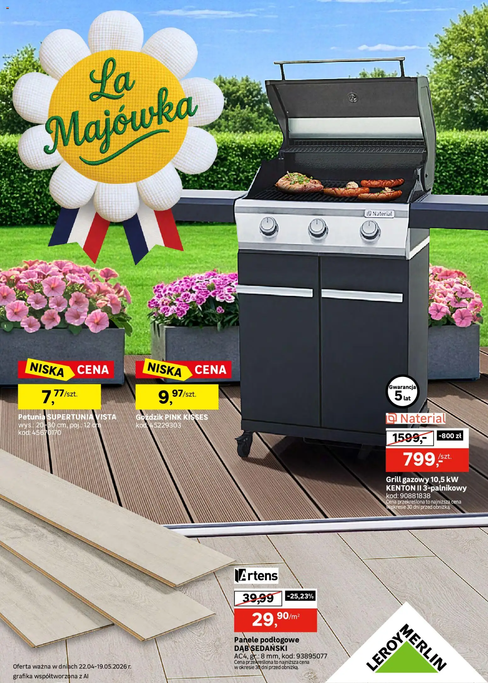 Leroy Merlin gazetka od 22.04.2026 | Strona: 1 | Produkty: Grill, Grill gazowy, Goździk