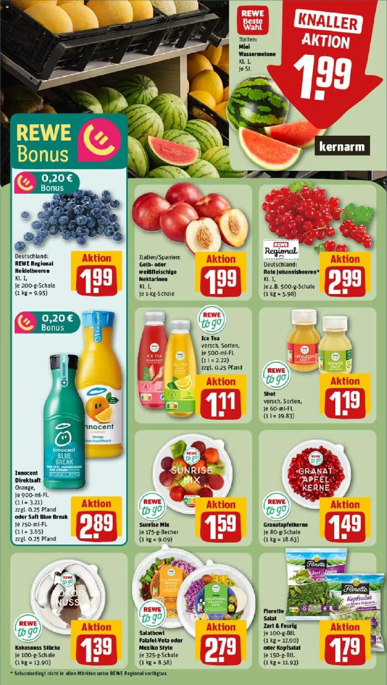 Rewe prospekt Bad Brückenau	 - gültig ab dem 13.07.2025 | Seite: 6 | Produkte: Nektarinen, Äpfel, Wassermelone, Saft