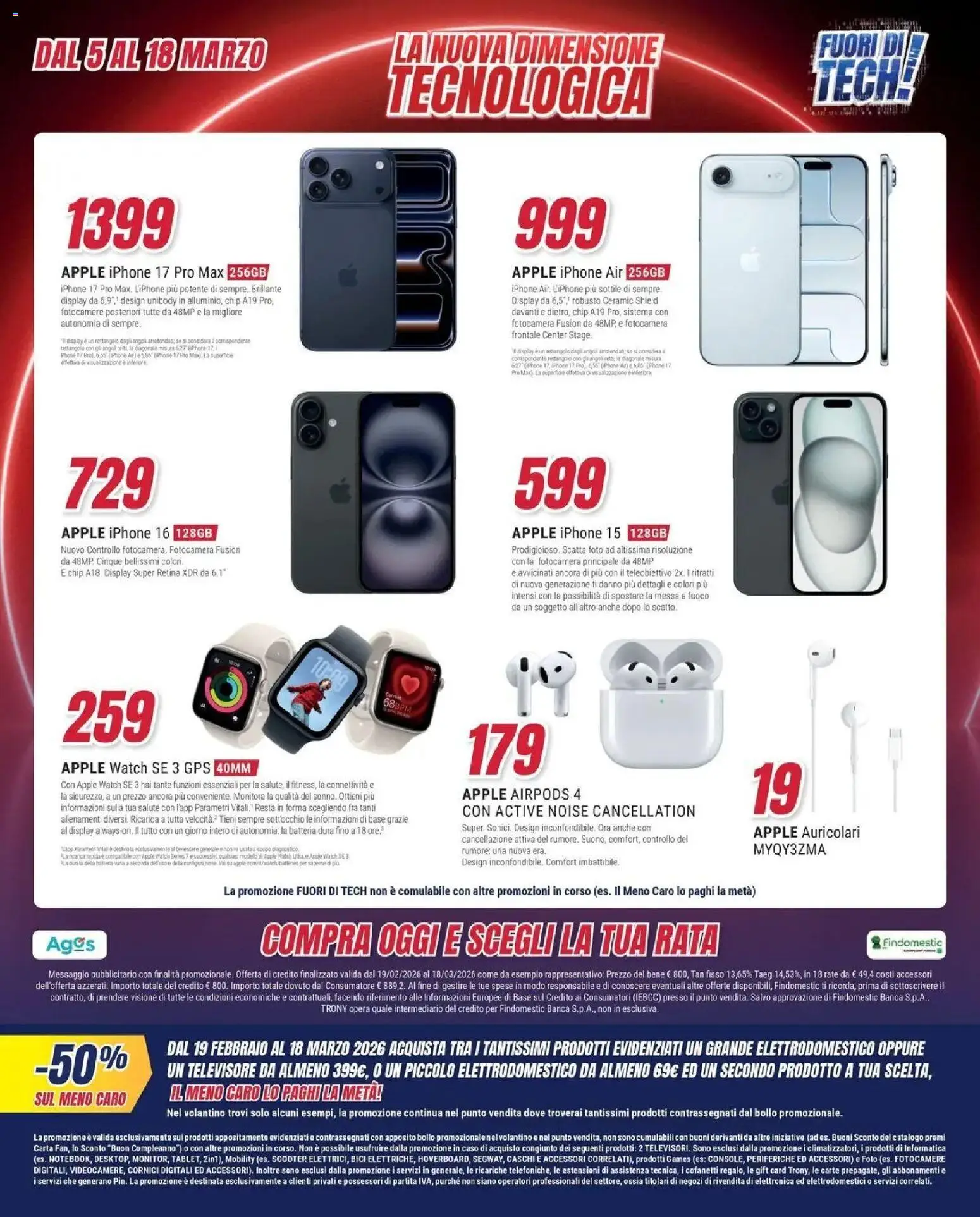 Volantino Trony del 04.03.2026 | Pagina: 37 | Prodotti: Auricolari, Iphone, Apple Watch, Airpods
