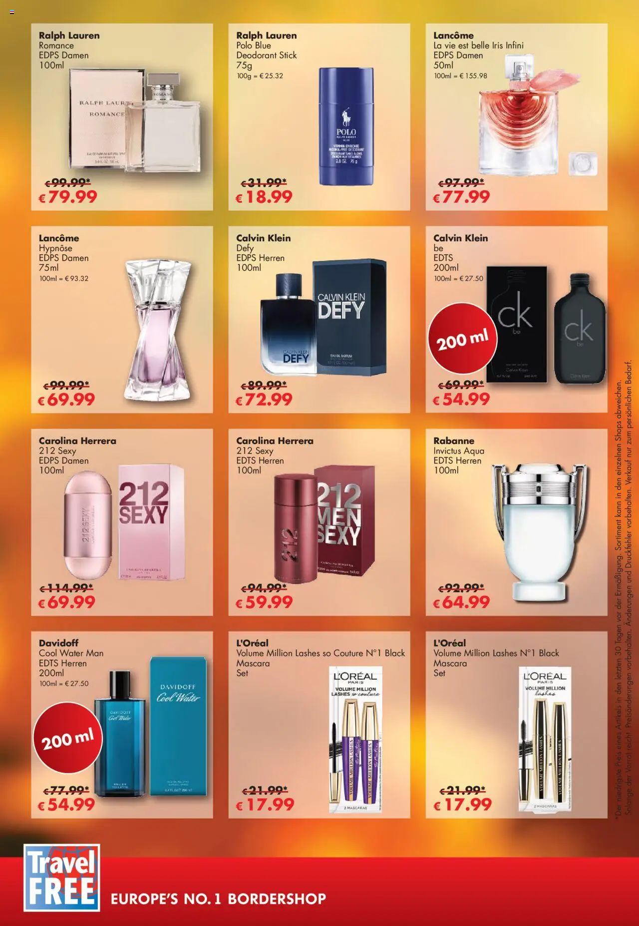 Travel Free Angebote – gültig ab 01.10.2025 | Seite: 10 | Produkte: Parfüm, Deodorant, Eau de Parfum, Mascara