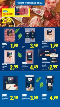 Mozzarella of buffelmozzarella, Mozzarella of buffelmozzarella 400-500 g *Mozzarella. Actieprijzen variëren van €2.99 - €6.49. - Voorbeeld van een folder van Lidl, geldig van 09.02.2026 | Pagina: 19