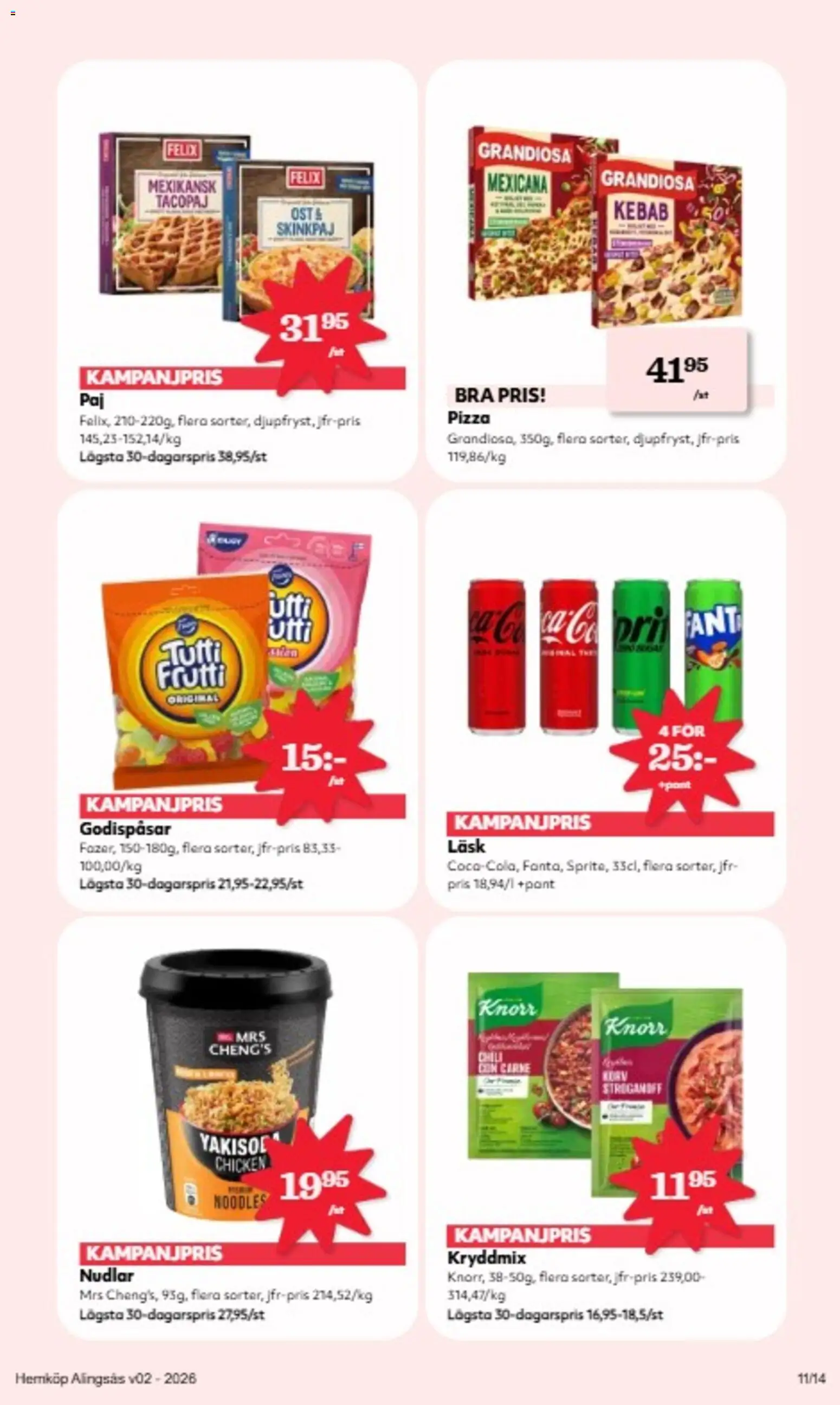 Hemköp reklamblad aktuell från 05.01.2026 | Sida: 11 | Produkter: Paj, Ost, Chili, Pizza