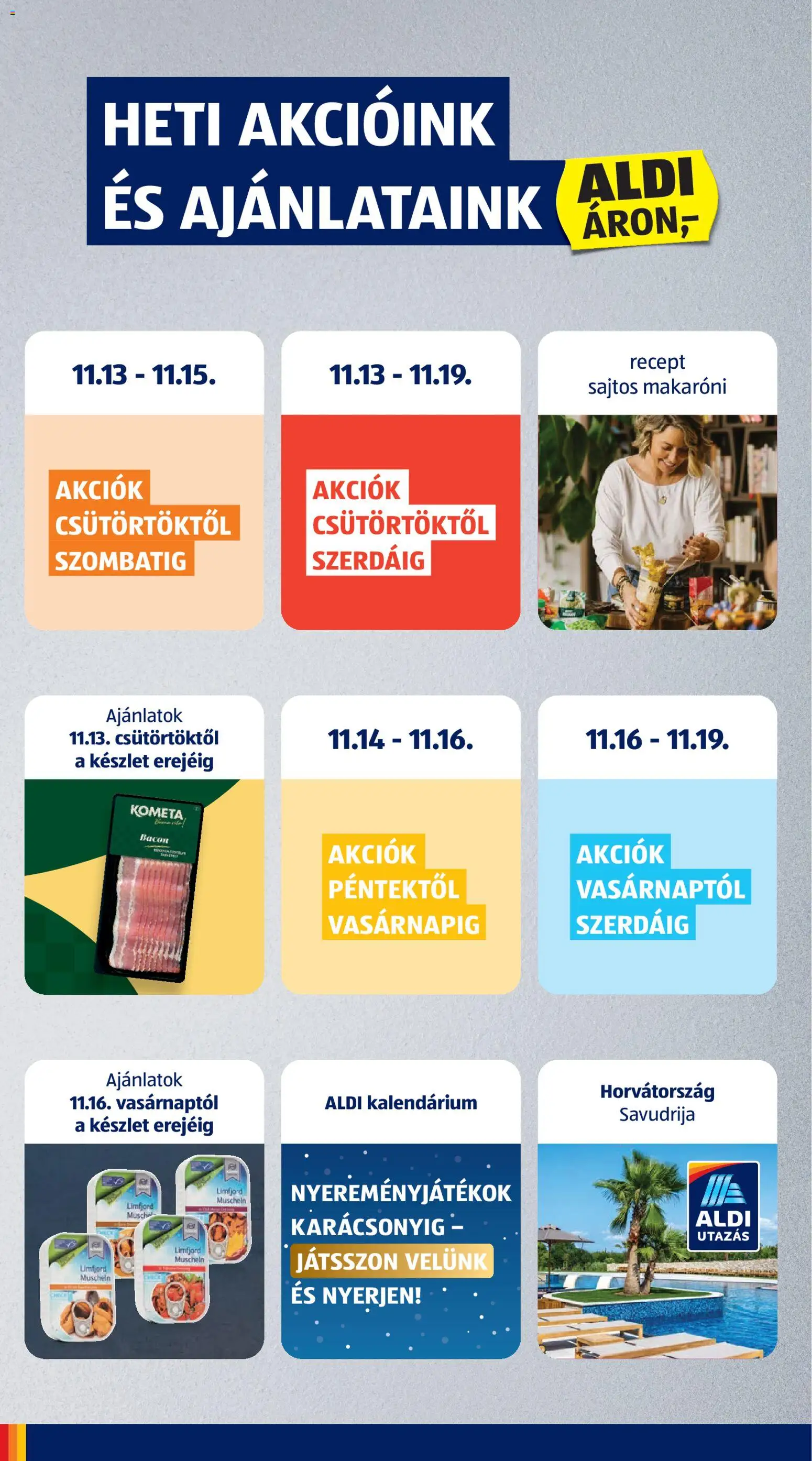 Aldi akciós ujság - amely érvényes a következő dátumtól: 13.11.2025 | Oldal: 2 | Termékek: Bacon
