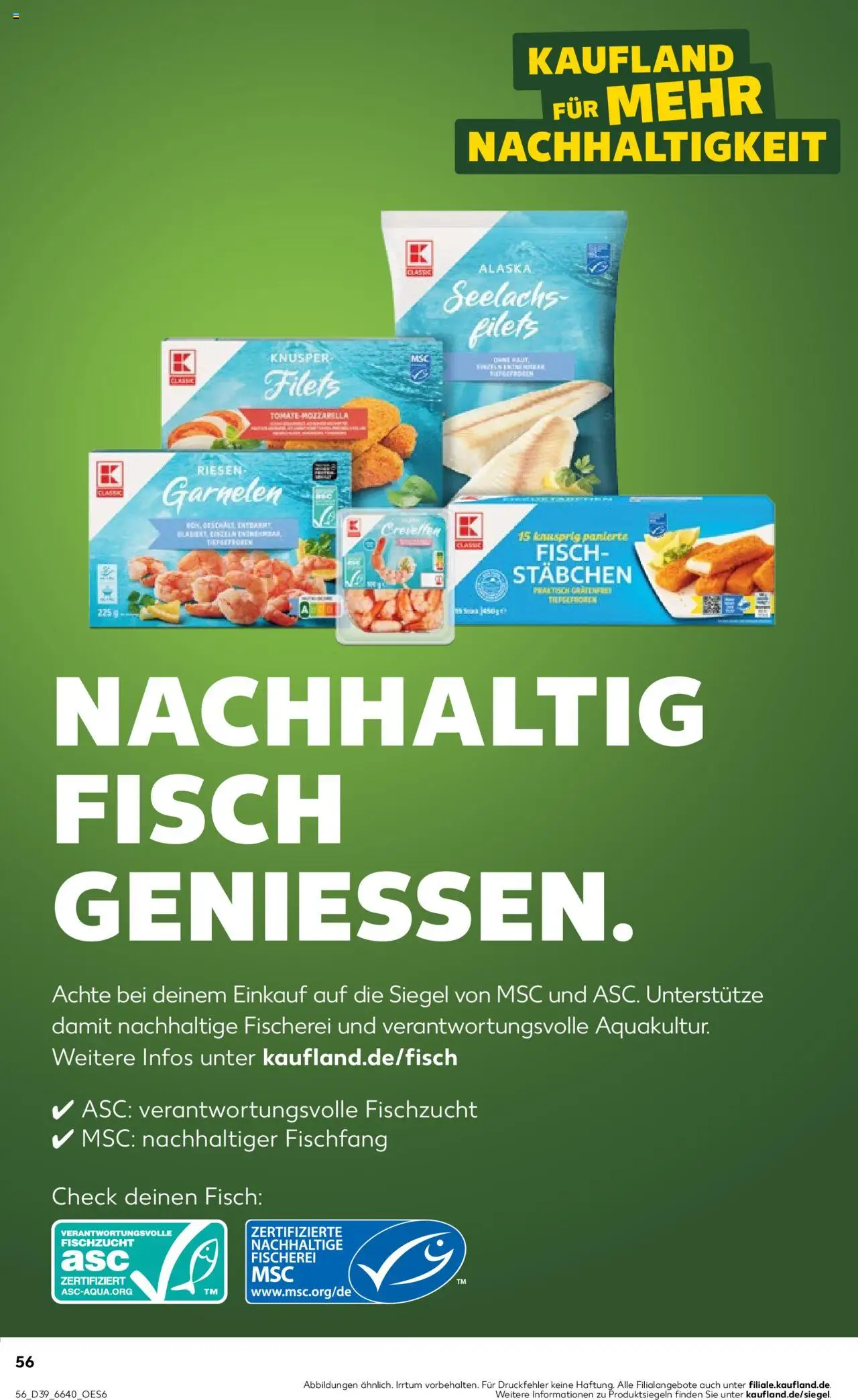 Kaufland Prospekt 	 – gültig ab 25.09.2025 | Seite: 56 | Produkte: Mozzarella, Garnelen, Fisch