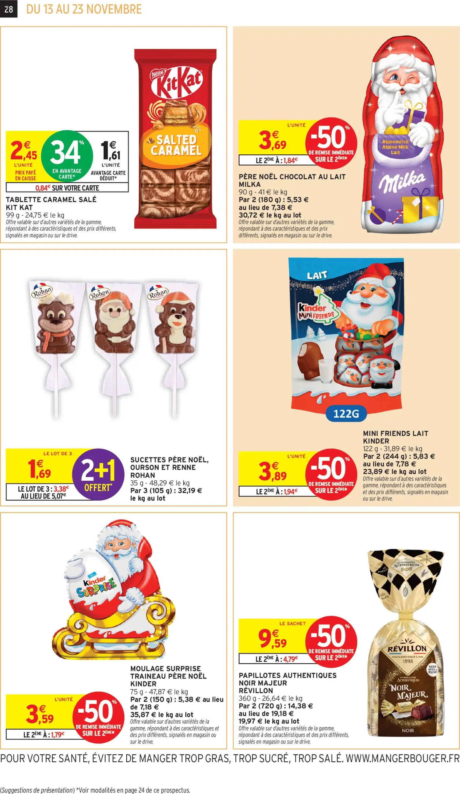 {H1} | Page: 28 | Produits: Tablette, Lait, Chocolat, Papillotes