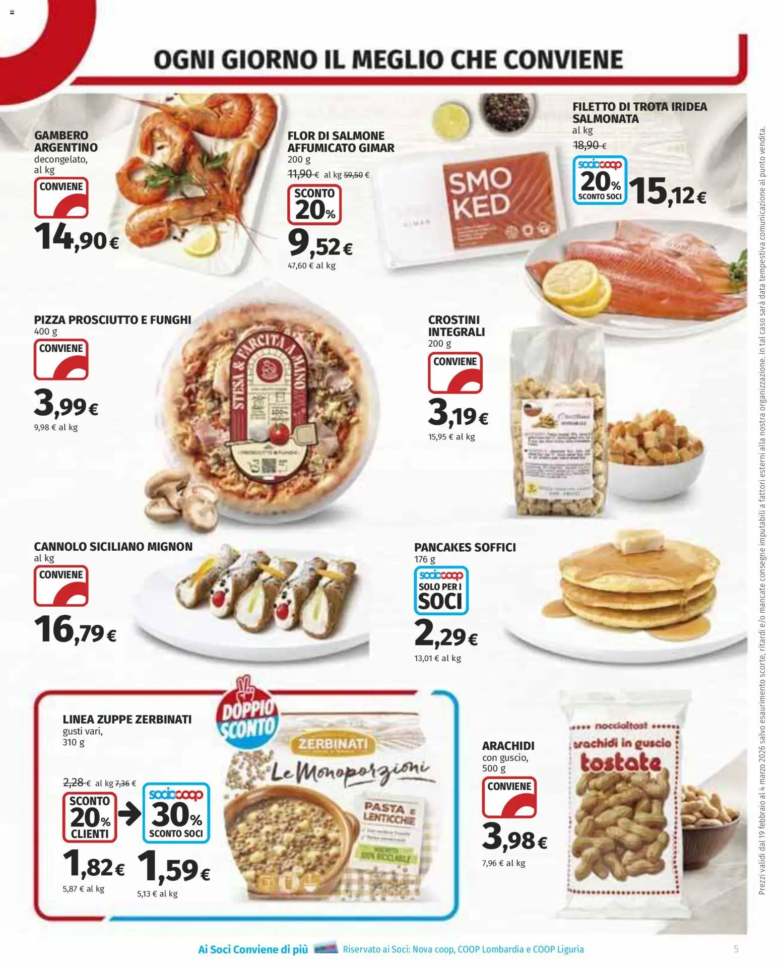 Volantino COOP del 19.02.2026 | Pagina: 5 | Prodotti: Pizza, Trota, Data, Crostini