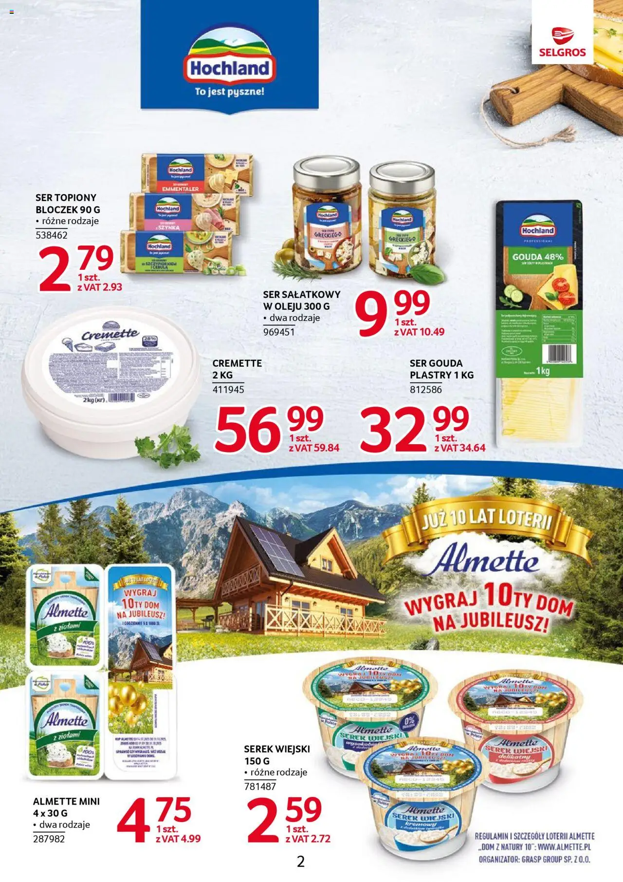 Selgros cash&carry Gazetka - Markowe produkty od 23.10.2025 | Strona: 2 | Produkty: Ser topiony, Serek, Serek wiejski, Ser