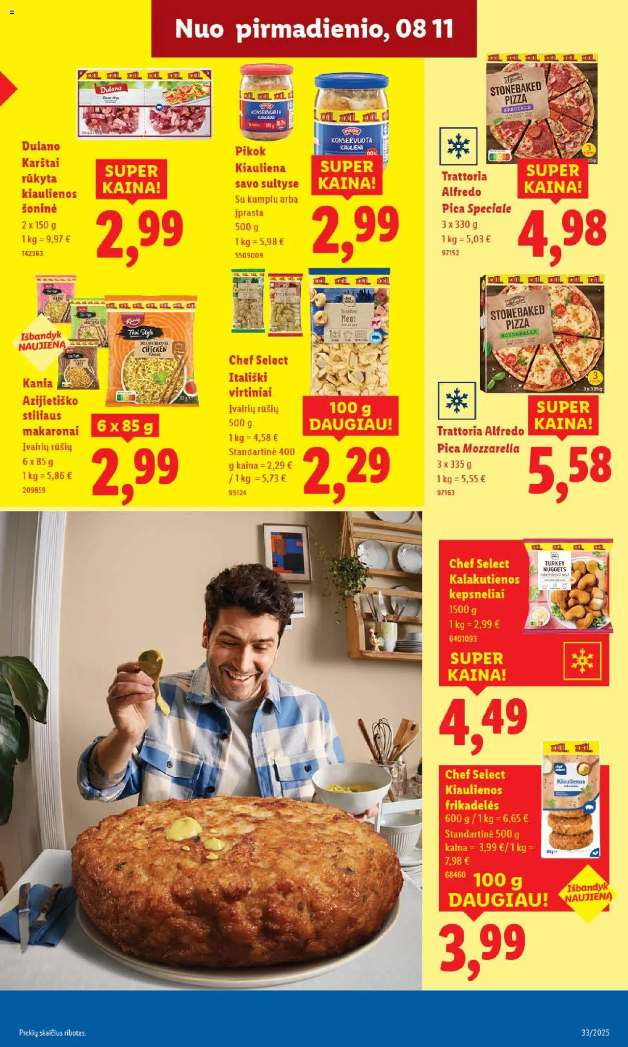 LIDL - Leidinys│galioja nuo 11.08.2025 | Puslapis: 13 | Prekių: Kiaulienos, Pica, Kiauliena, Makaronai