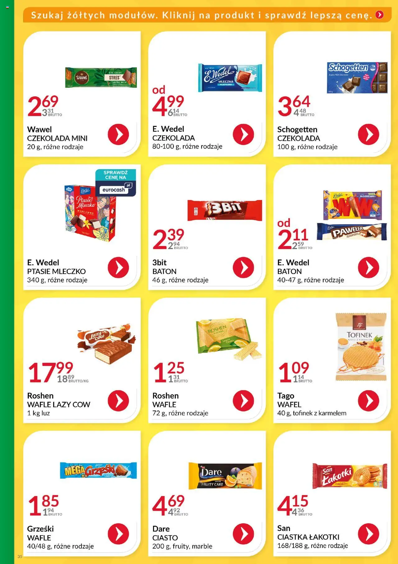 Eurocash Gazetka - Katalog Artykułów Spożywczych od 01.06.2025 | Strona: 35 | Produkty: Baton, Ptasie mleczko, Czekolada, Yerba mate