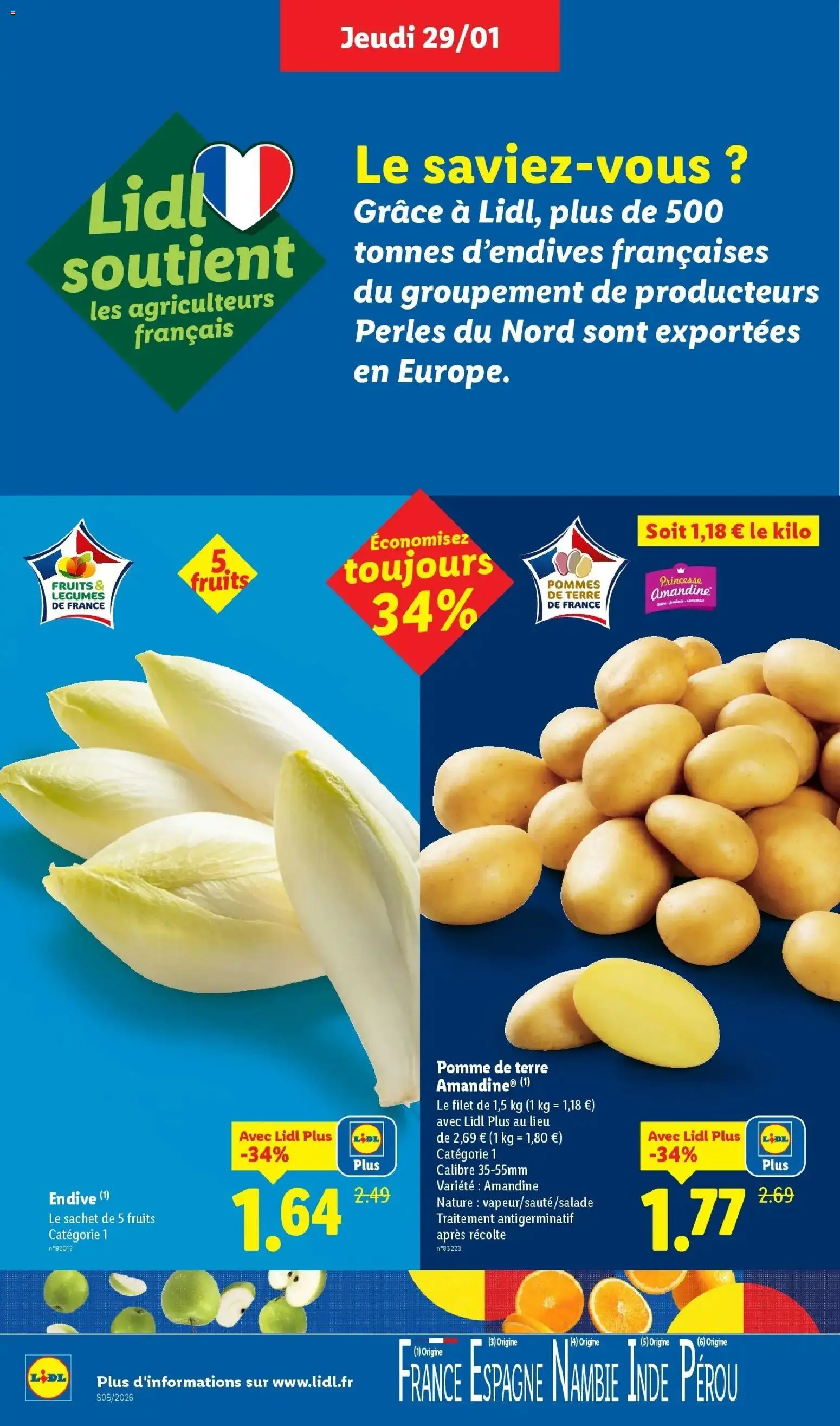 Catalogue LIDL du 28/01/2026 | Promo prospectus en ligne | Page: 2 | Produits: Pomme, Pomme de terre, Endive, Pommes