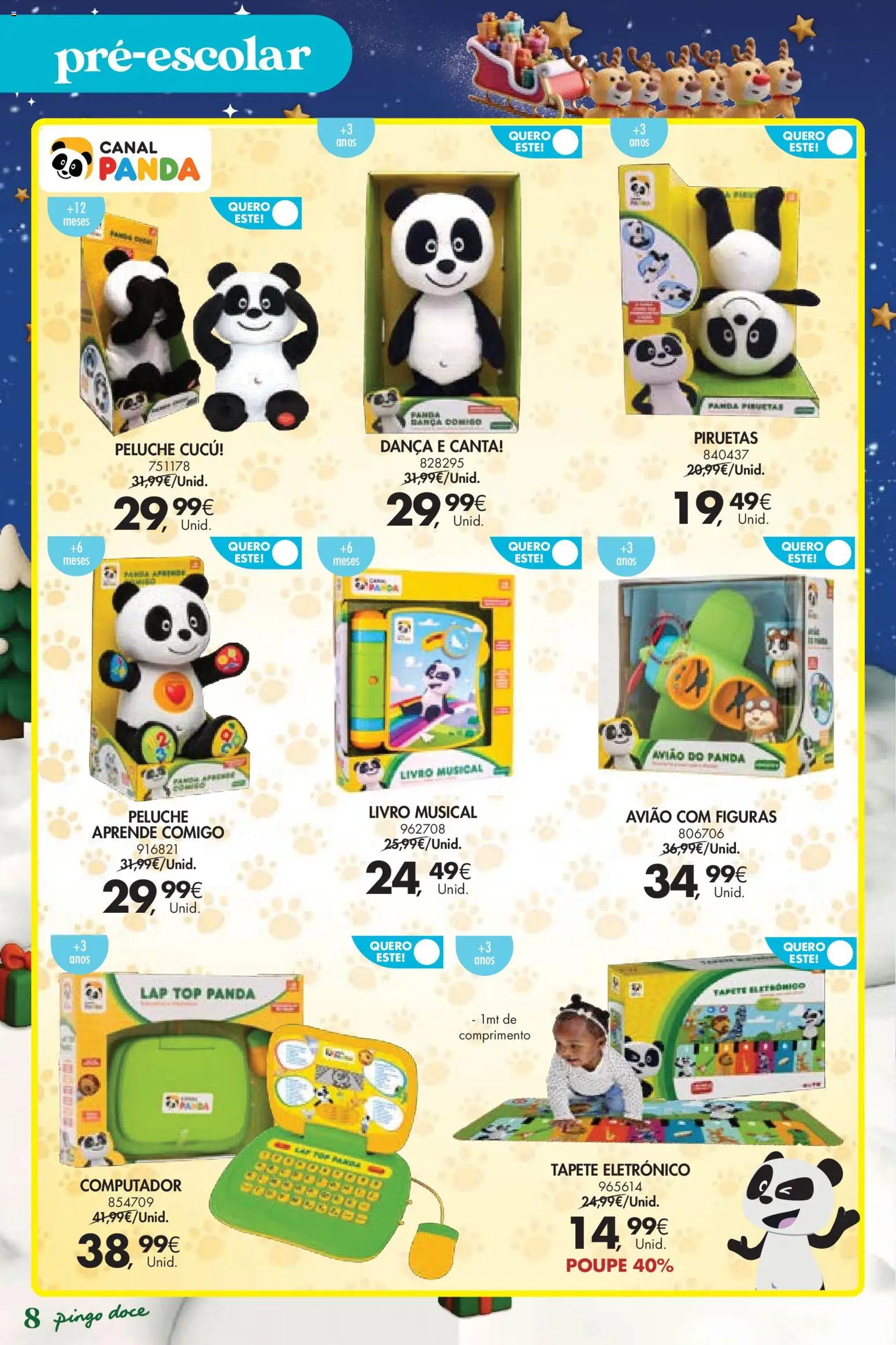 Pingo Doce  Brinquedos Natal Lojas Hipers │ válido de 18.11.2025 | Página: 8 | Produtos: Computador, Top, Tapete