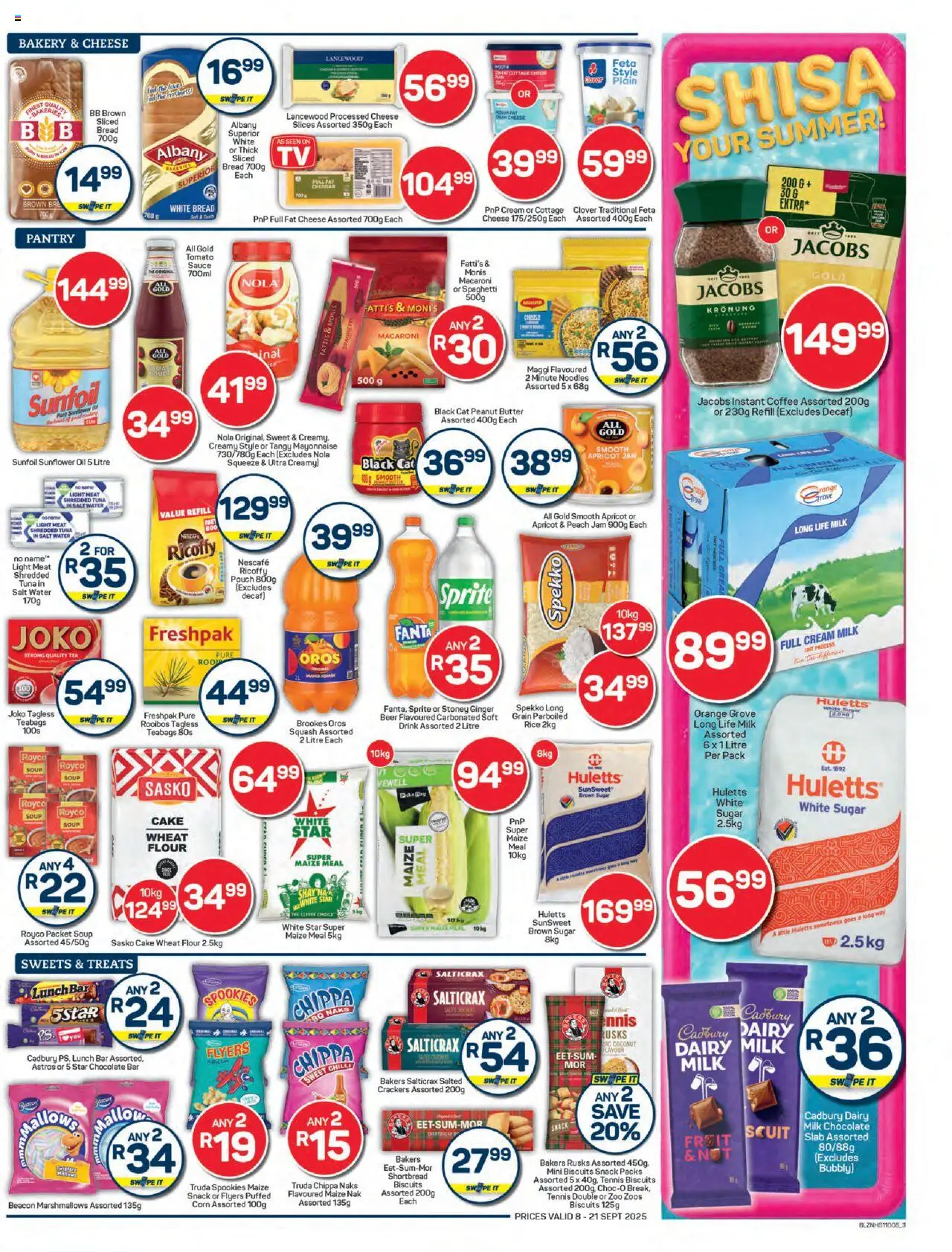 New Pick n Pay catalogue – valid from 08.09.2025 | Page: 3 | Products: Hat, Squash, Rice, Sprite