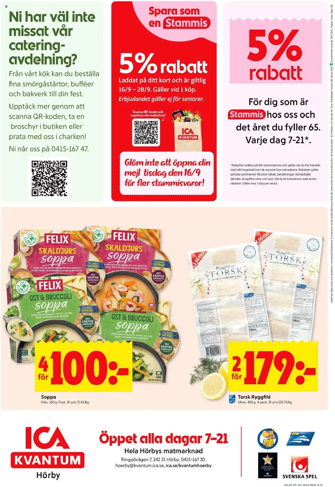 ICA Kvantum reklamblad aktuell från 15.09.2025 | Sida: 12 | Produkter: Ost, Broccoli, Soppa, Grädde