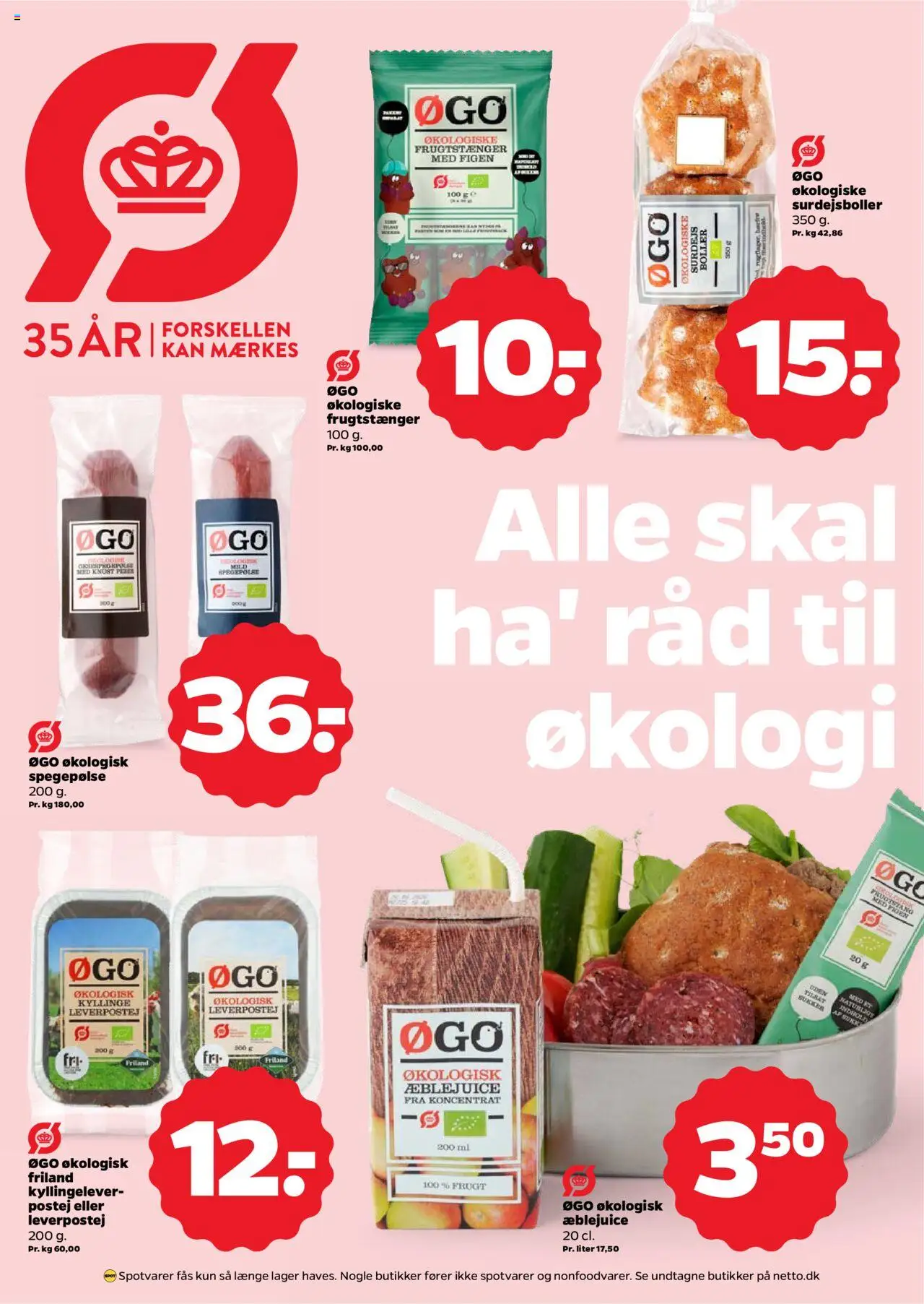 Netto tilbudsavis – gyldig fra 18.10.2025 | Side: 4 | Produkter: Æblejuice, Spegepølse, Leverpostej, Sukker