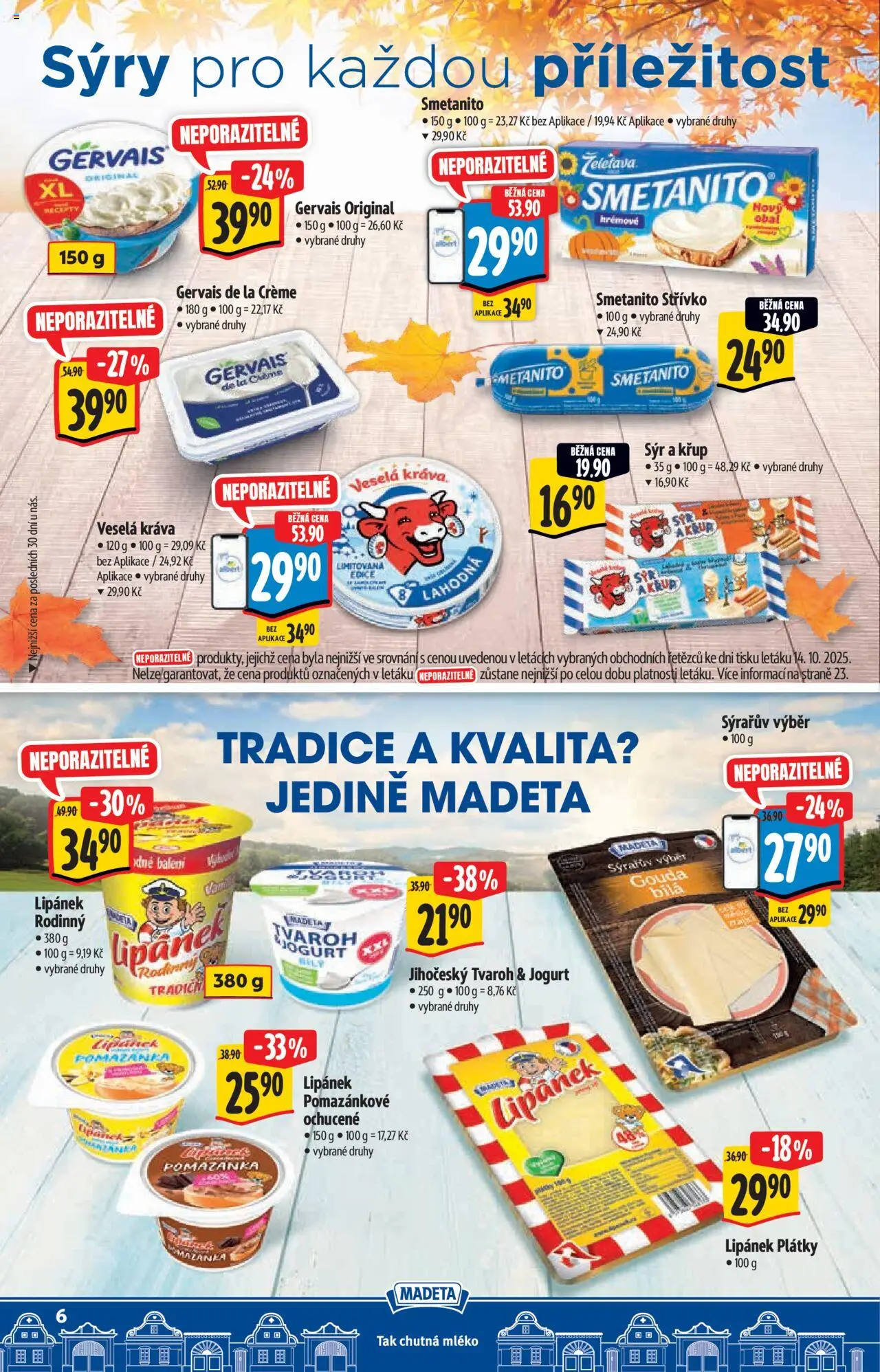 Albert katalog - Hypermarket od 22.10.2025 | Strana: 6 | Produkty: Sýr, Tvaroh, Gervais, Pomazánka