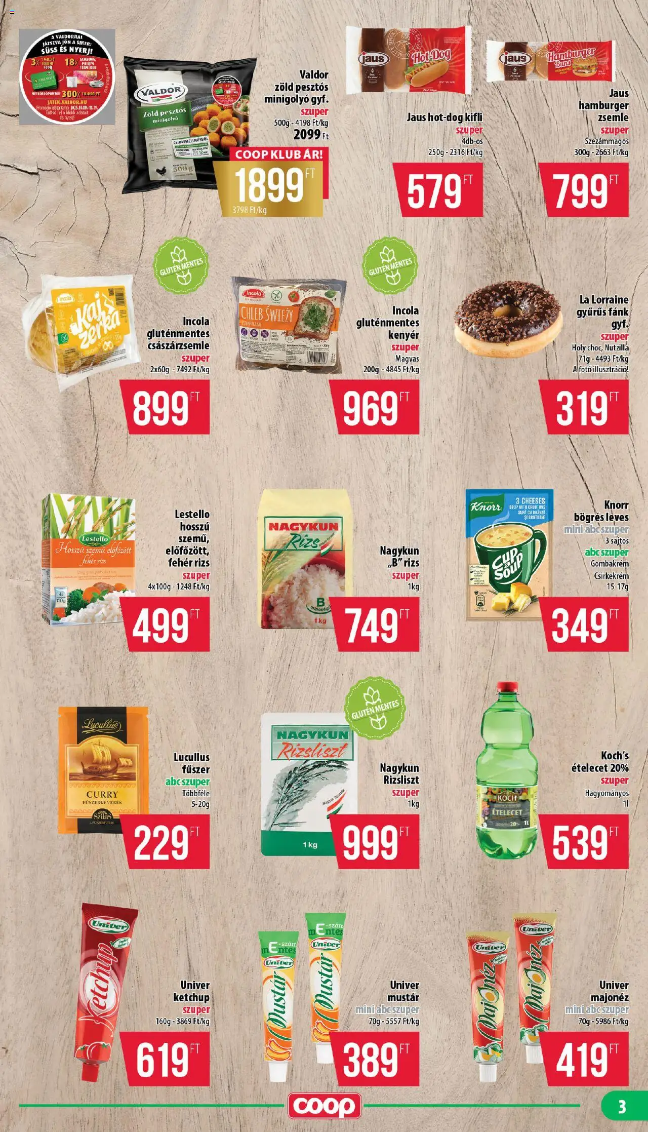 COOP akciós ujság - amely érvényes a következő dátumtól: 16.10.2025 | Oldal: 3 | Termékek: Fánk, Zsemle, Kenyér, Fűszer