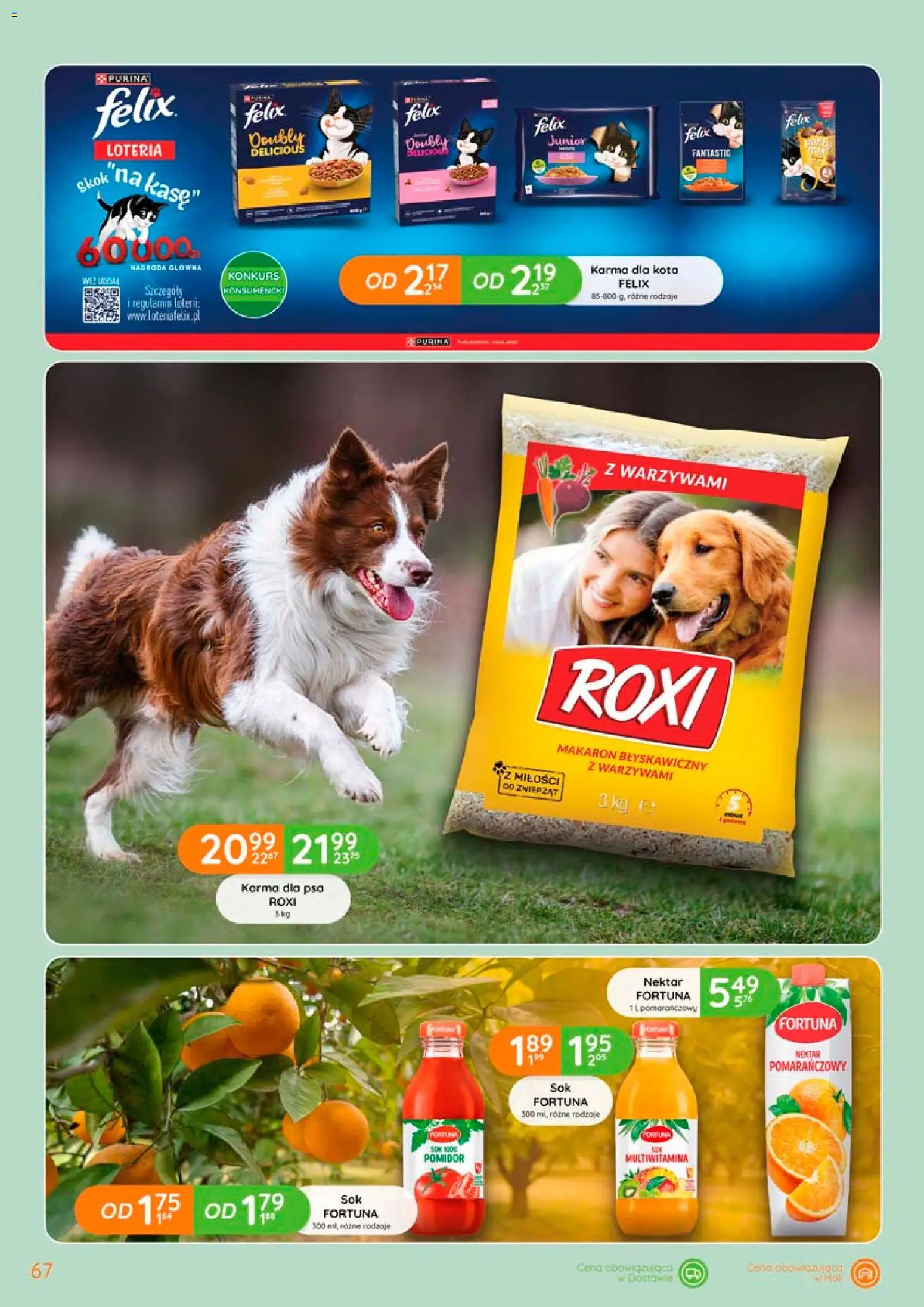 Eurocash gazetka od 02.04.2026 | Strona: 67 | Produkty: Karma dla kota, Karma dla psa, Sok, Makaron