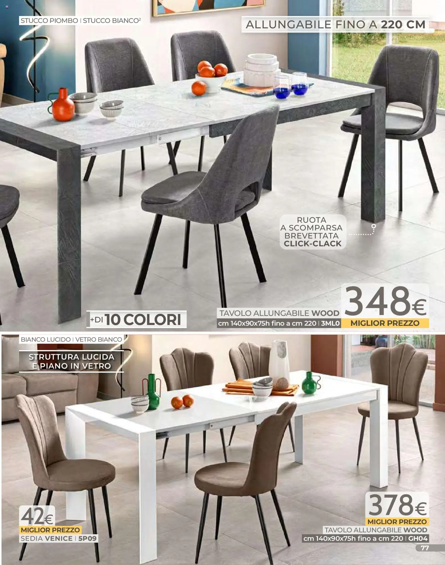 Volantino Mondo Convenienza del 01.01.2026 | Pagina: 79 | Prodotti: Stucco, Tavolo, Sedia