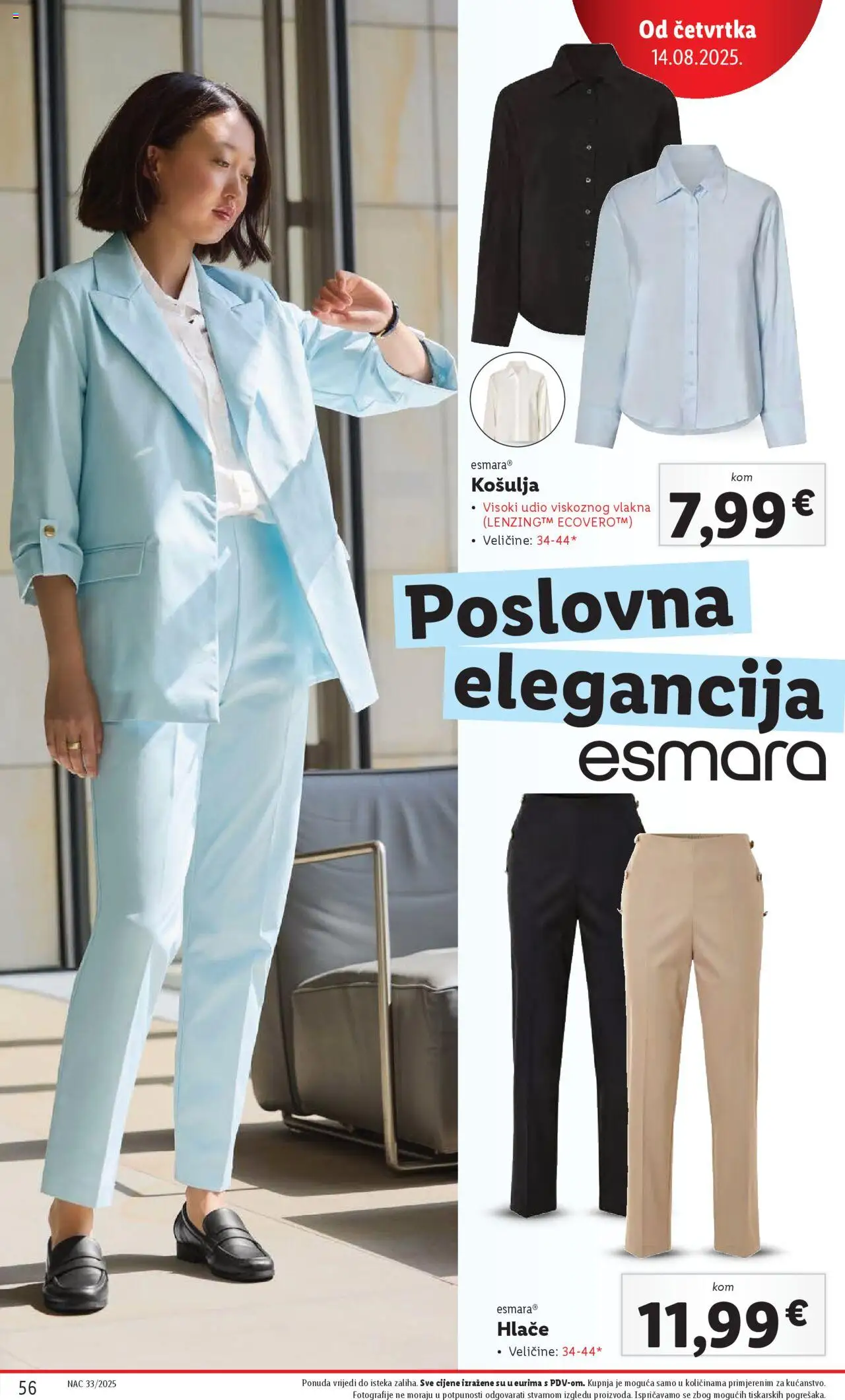 Lidl katalog | vrijedi od 11.08.2025 | Stranica: 56 | Proizvodi: Košulja, Hlače