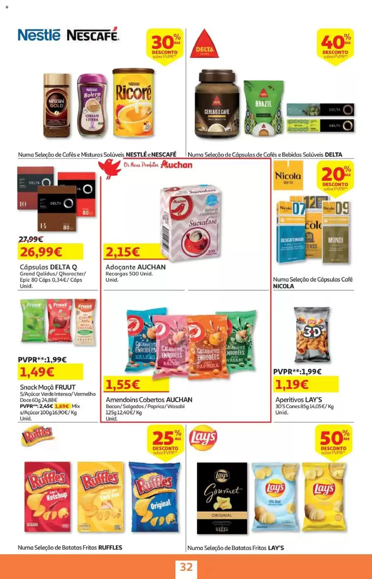 Auchan - Folheto Viagem e Praia │ válido de 02.06.2025 | Página: 32 | Produtos: Amendoins, Bacon, Nestlé, Maça