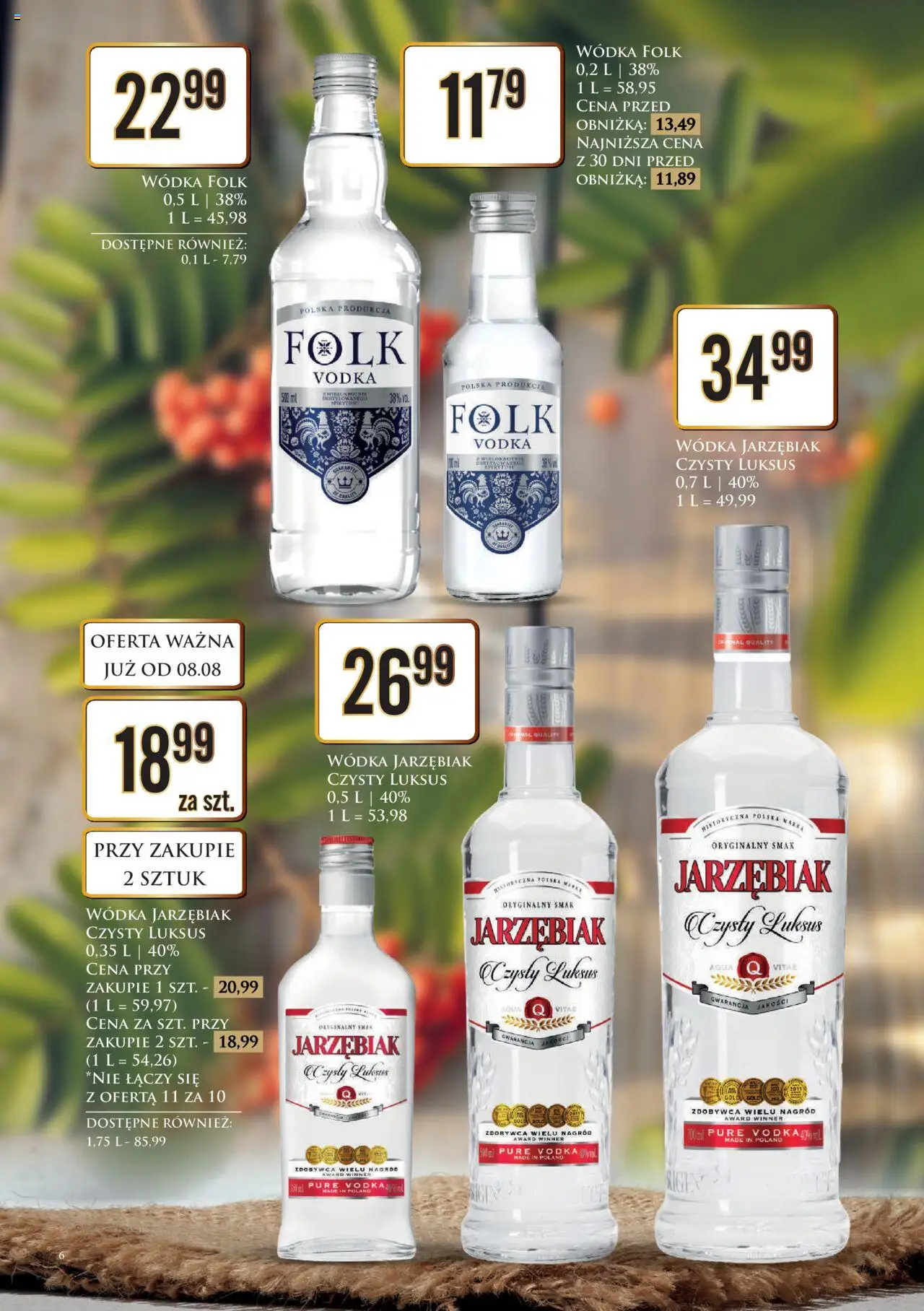 Dino Gazetka alkoholowa od 11.08.2025 | Strona: 6 | Produkty: Vodka, Wódka, Wódka jarzębiak