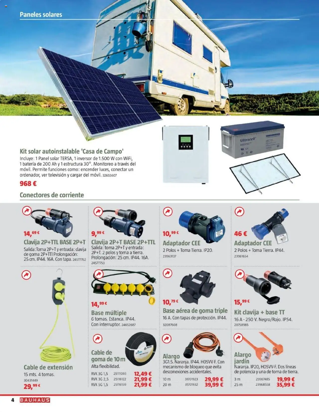 Bauhaus - Camping │ válido desde el 19.05.2025 | Página: 4 | Productos: Televisión, Cable, Adaptador, Batería