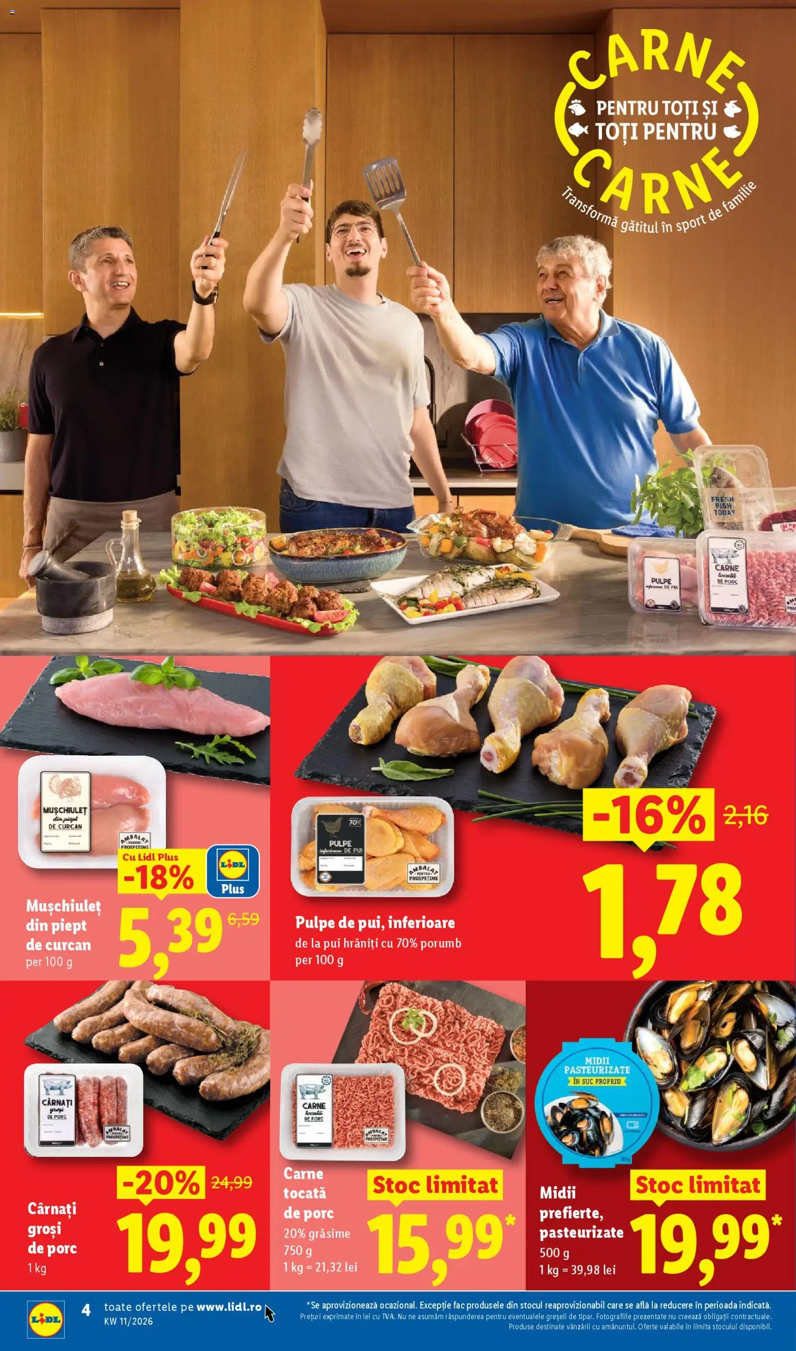 Noul catalog Lidl – valabil de la 09.03.2026 | Pagină: 4 | Produse: Hacıyatmaz Kedi Oyuncağı, Carne De Porc, Porumb, Cârnați