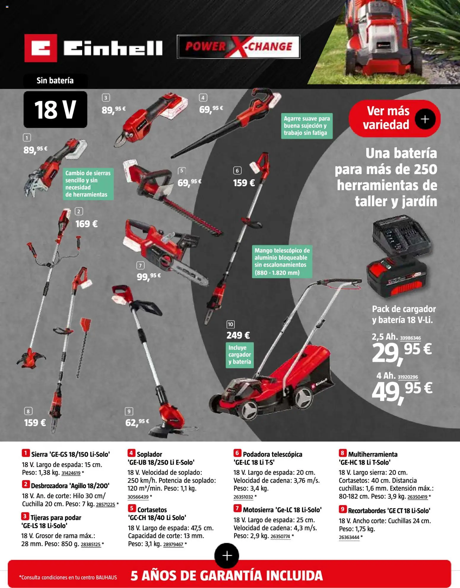 Bauhaus Jardín │ válido desde el 16.03.2026 | Página: 6 | Productos: Desbrozadora, Cortasetos, Peso, Batería