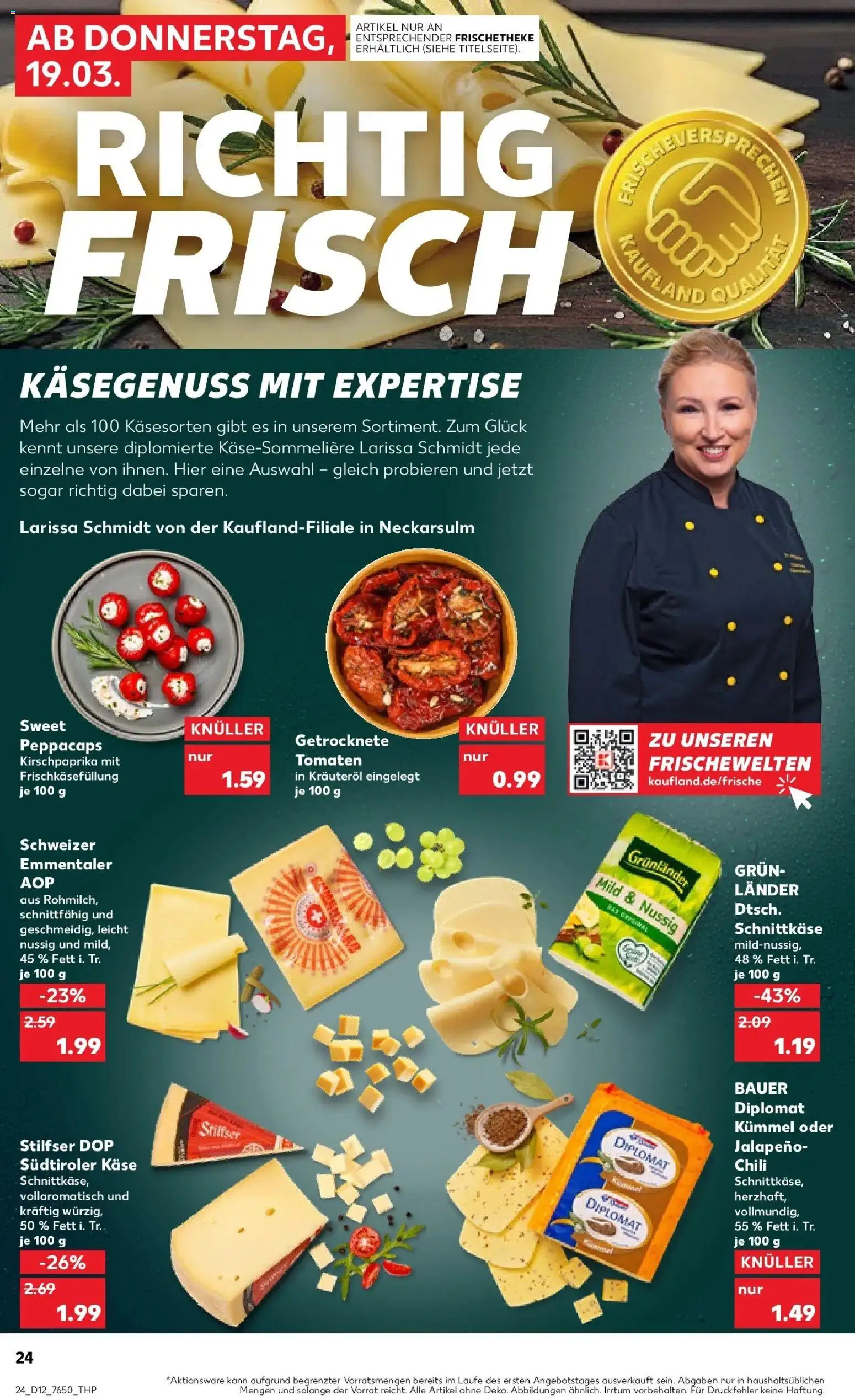 Kaufland Prospekt Langenau	 – gültig ab 16.03.2026 | Seite: 36 | Produkte: Käse, Tomaten, Grunlander, Chili