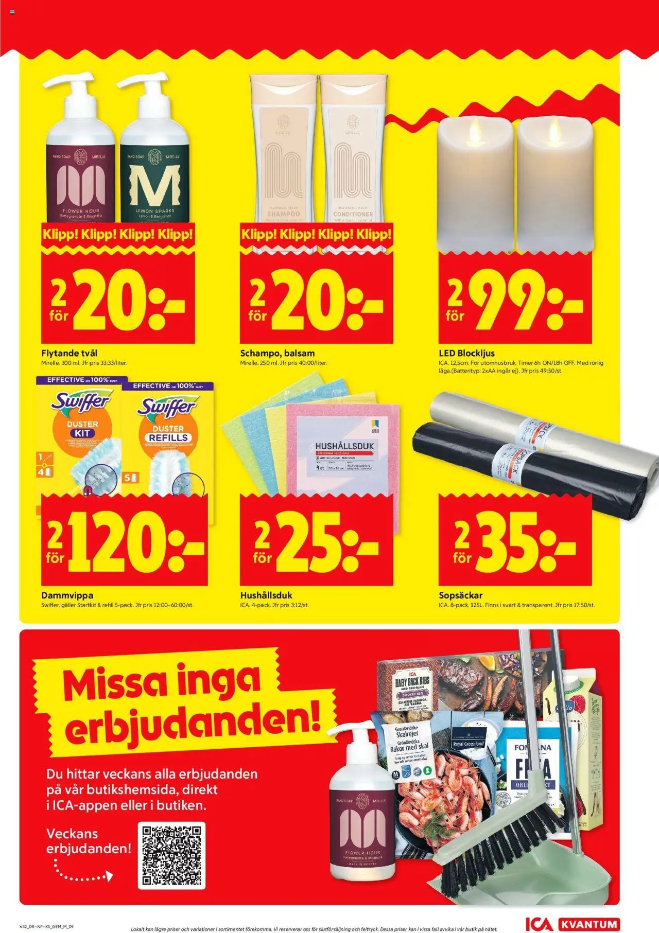 ICA Kvantum reklamblad aktuell från 13.10.2025 | Sida: 9 | Produkter: Balsam, Räkor, Öl, Dammvippa