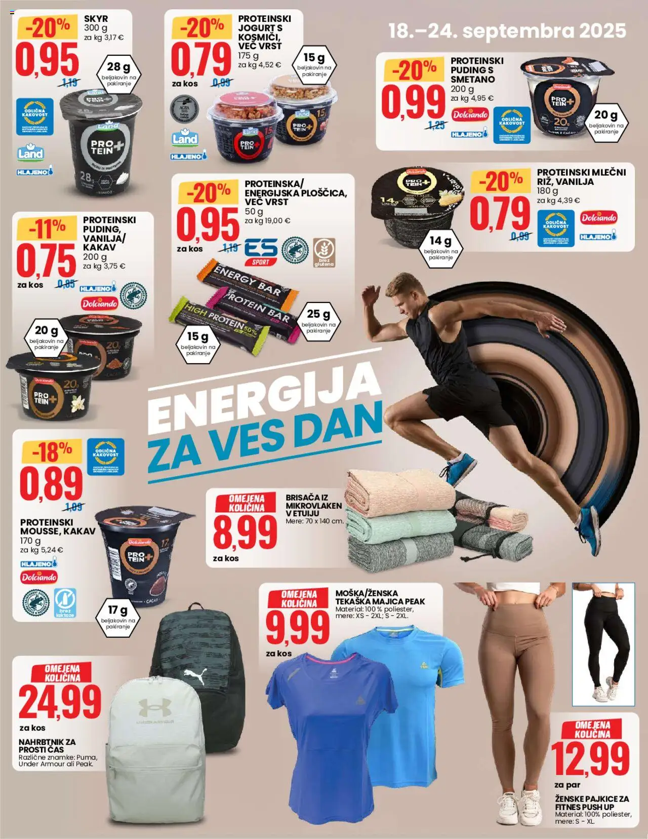 Novi Eurospin katalog ponudbe – veljaven od 18.09.2025 | Stran: 11 | Izdelki: Puding, Pajkice, Jogurt, Nahrbtnik